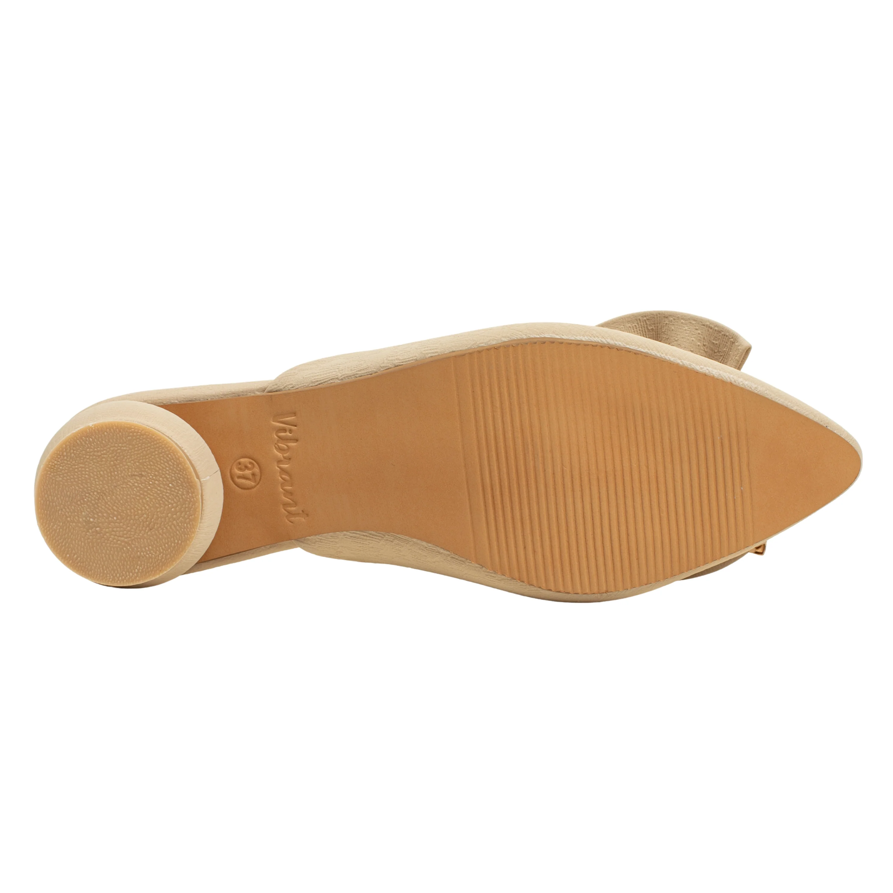 Ladies Beige Slip-On Low-Heel Mule - Image 6