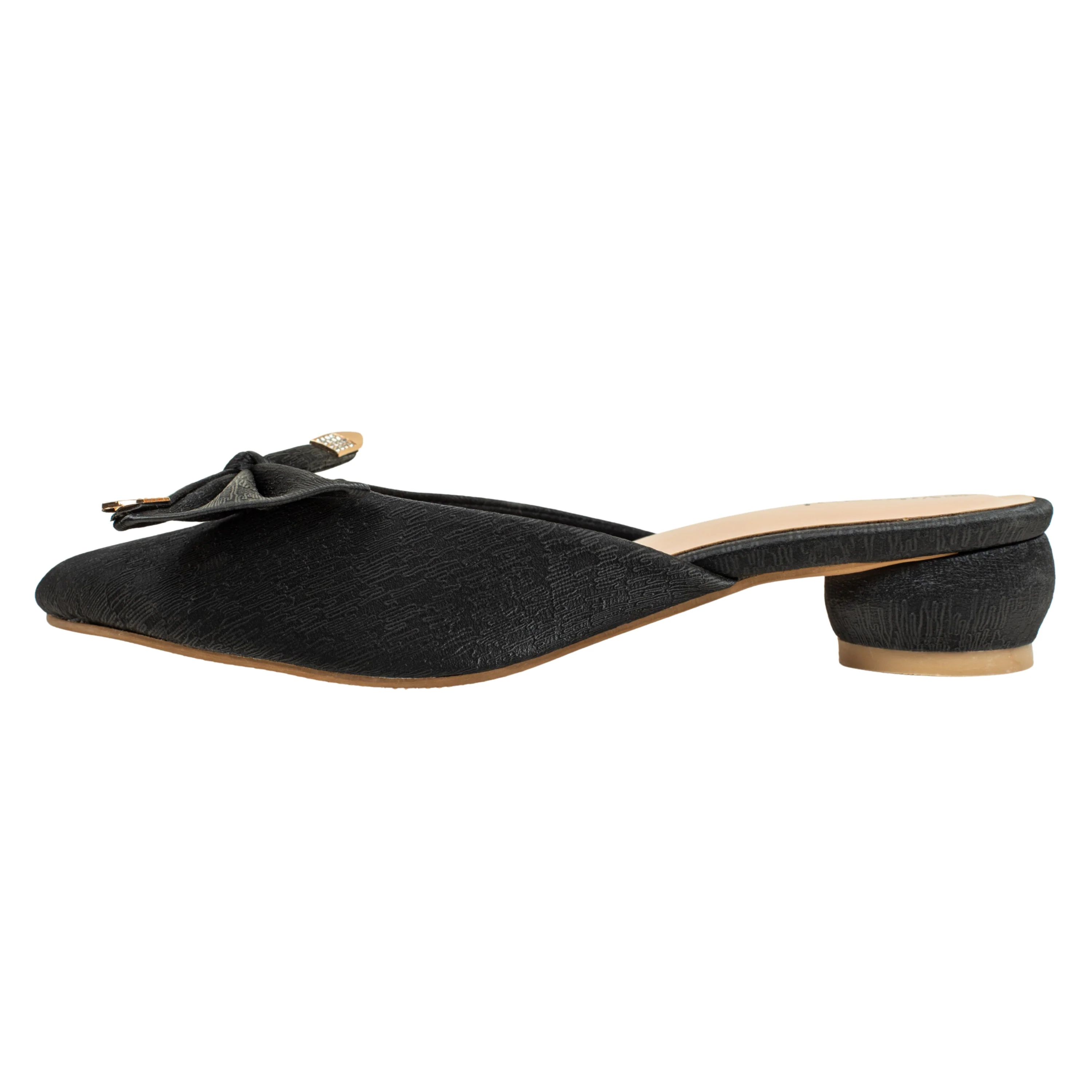 Ladies Black Slip-On Low-Heel Mule - Image 3