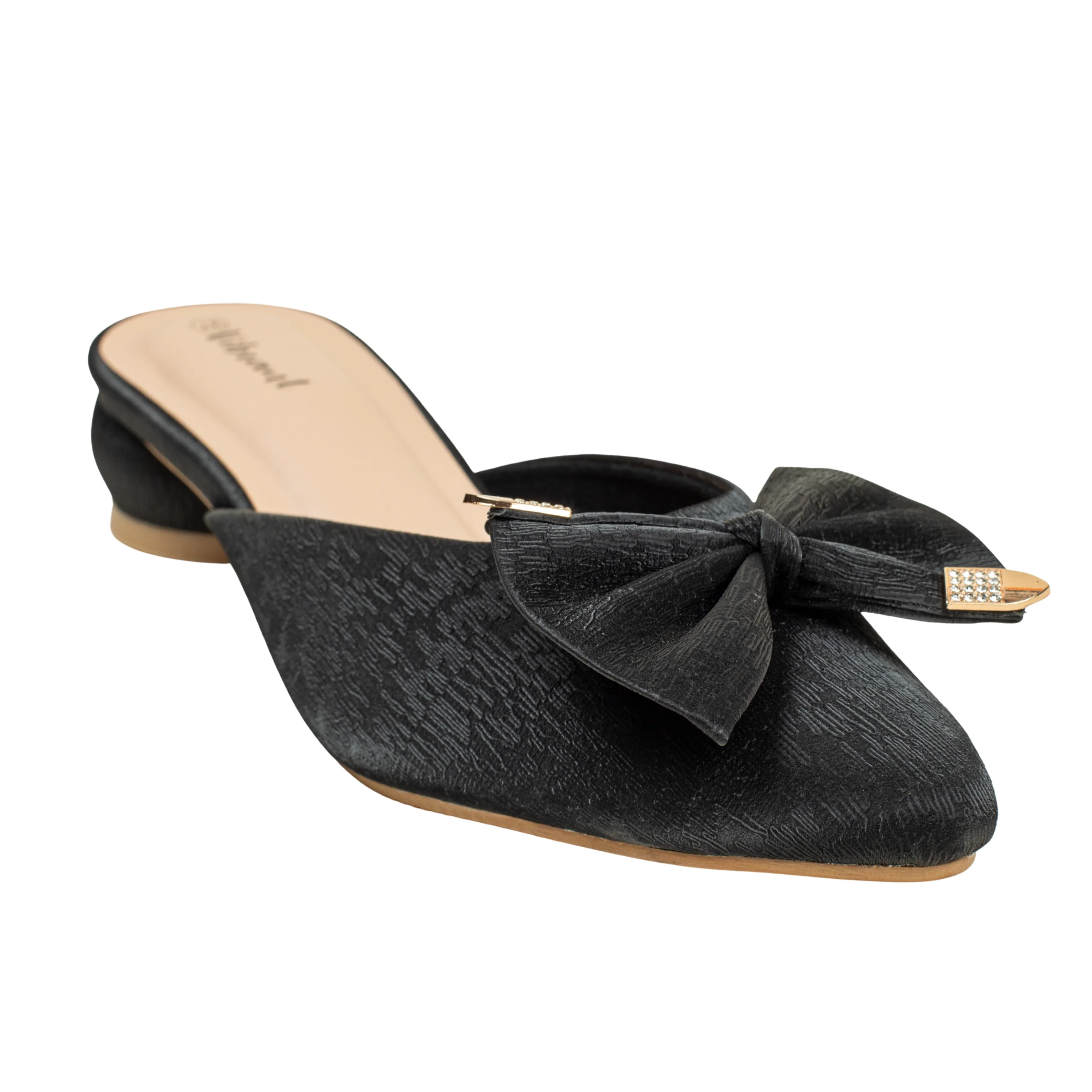 Ladies Black Slip-On Low-Heel Mule - Image 4