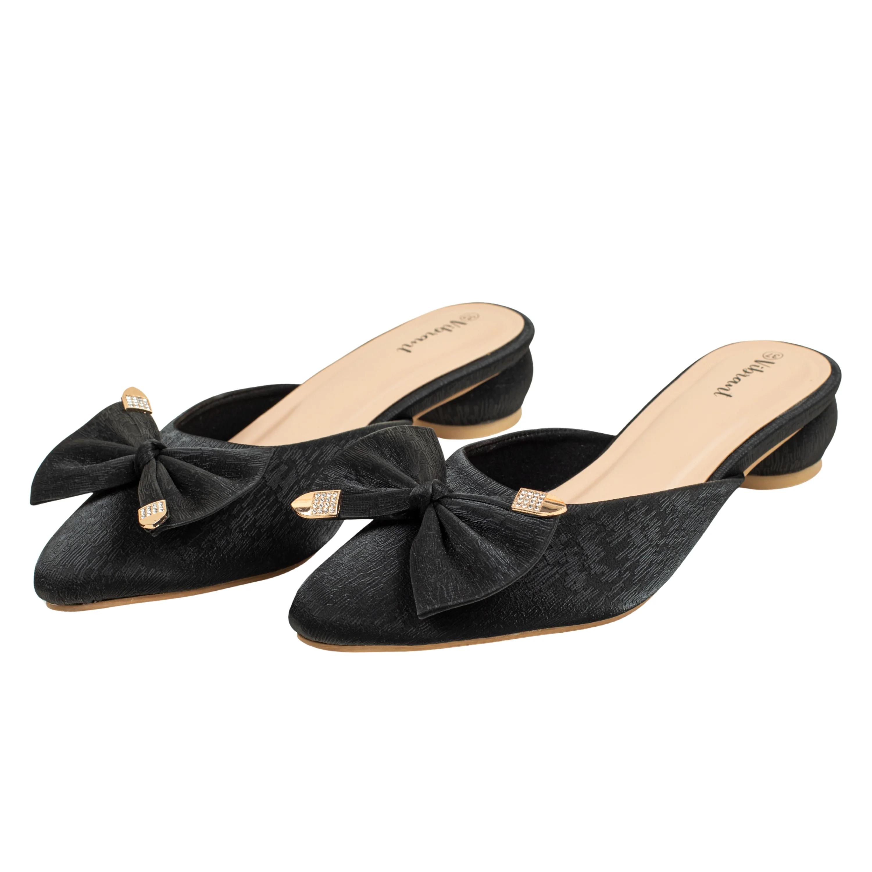 Ladies Black Slip-On Low-Heel Mule - Image 7