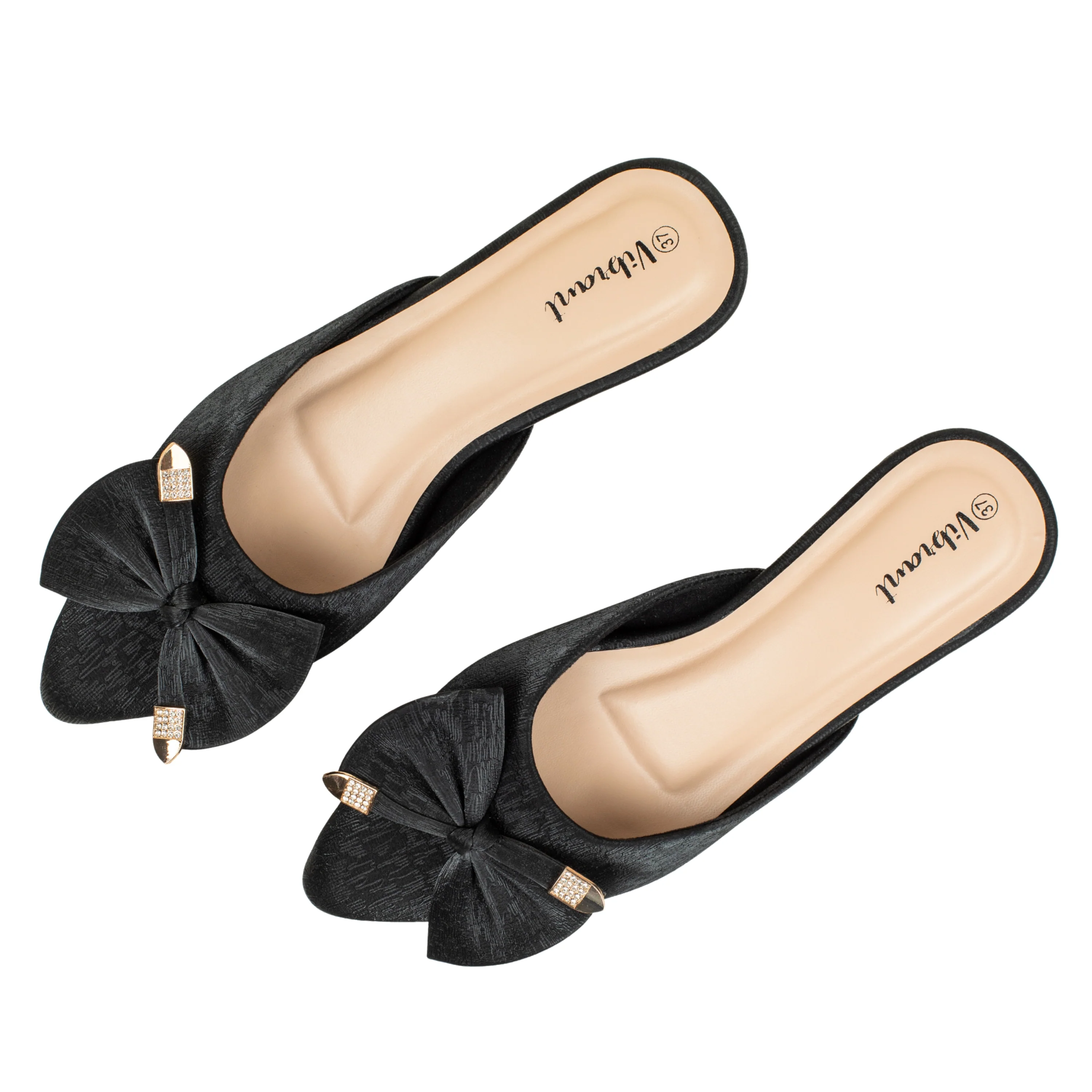 Ladies Black Slip-On Low-Heel Mule - Image 8