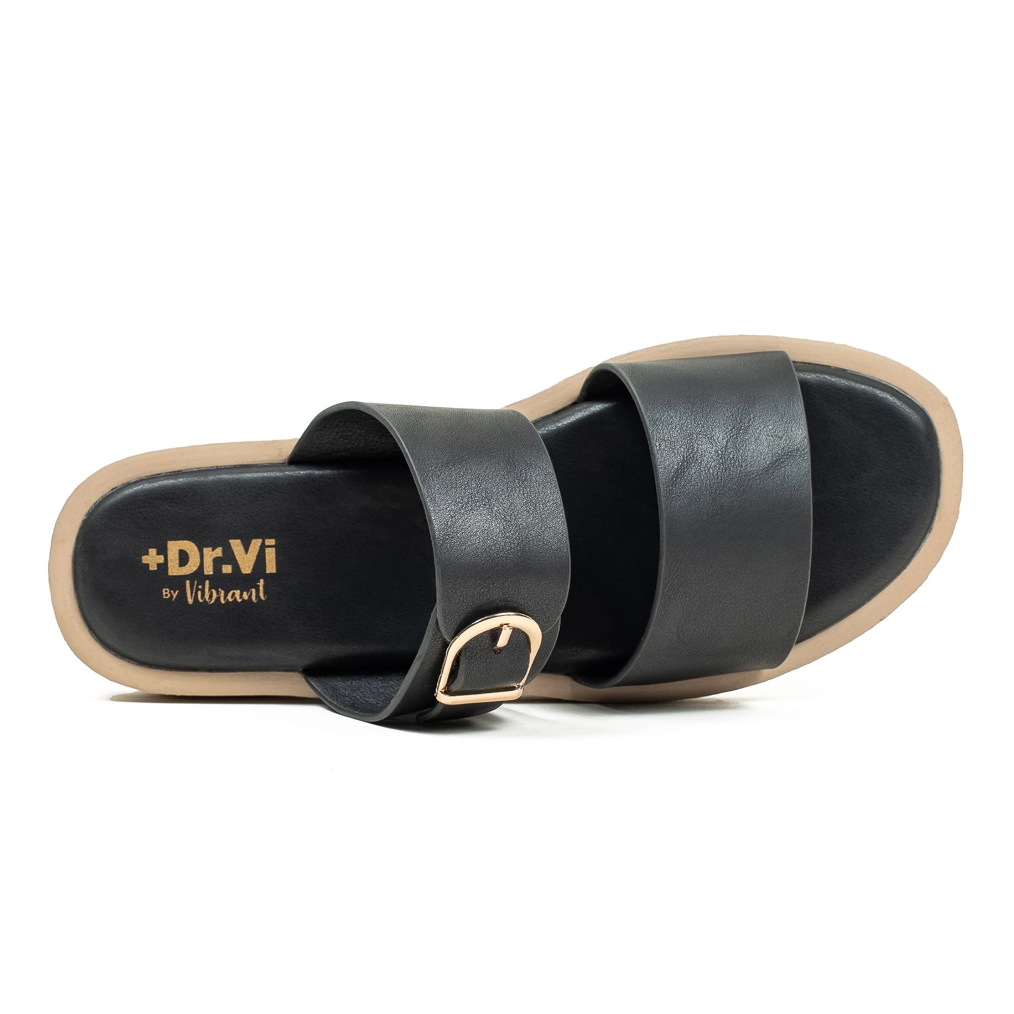 Ladies Dr. Vi Ultimate Comfort Black Sandal | Stylish PU Upper with TPR Outsole and Cushioned Insole - Image 2