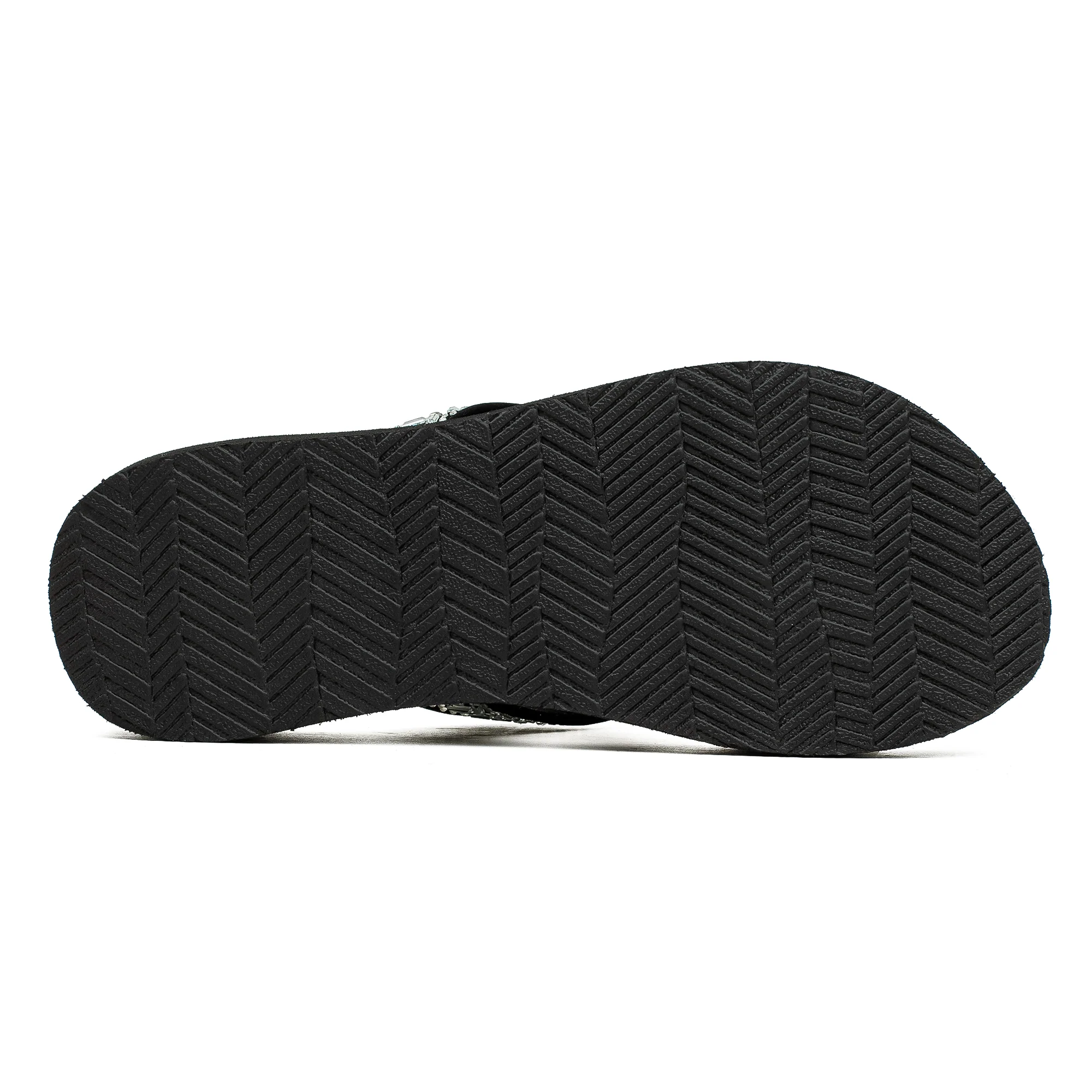 Ladies' Fashionable Black Stoned Strap Beach Flip-Flop with Comfortable Sole - Image 6