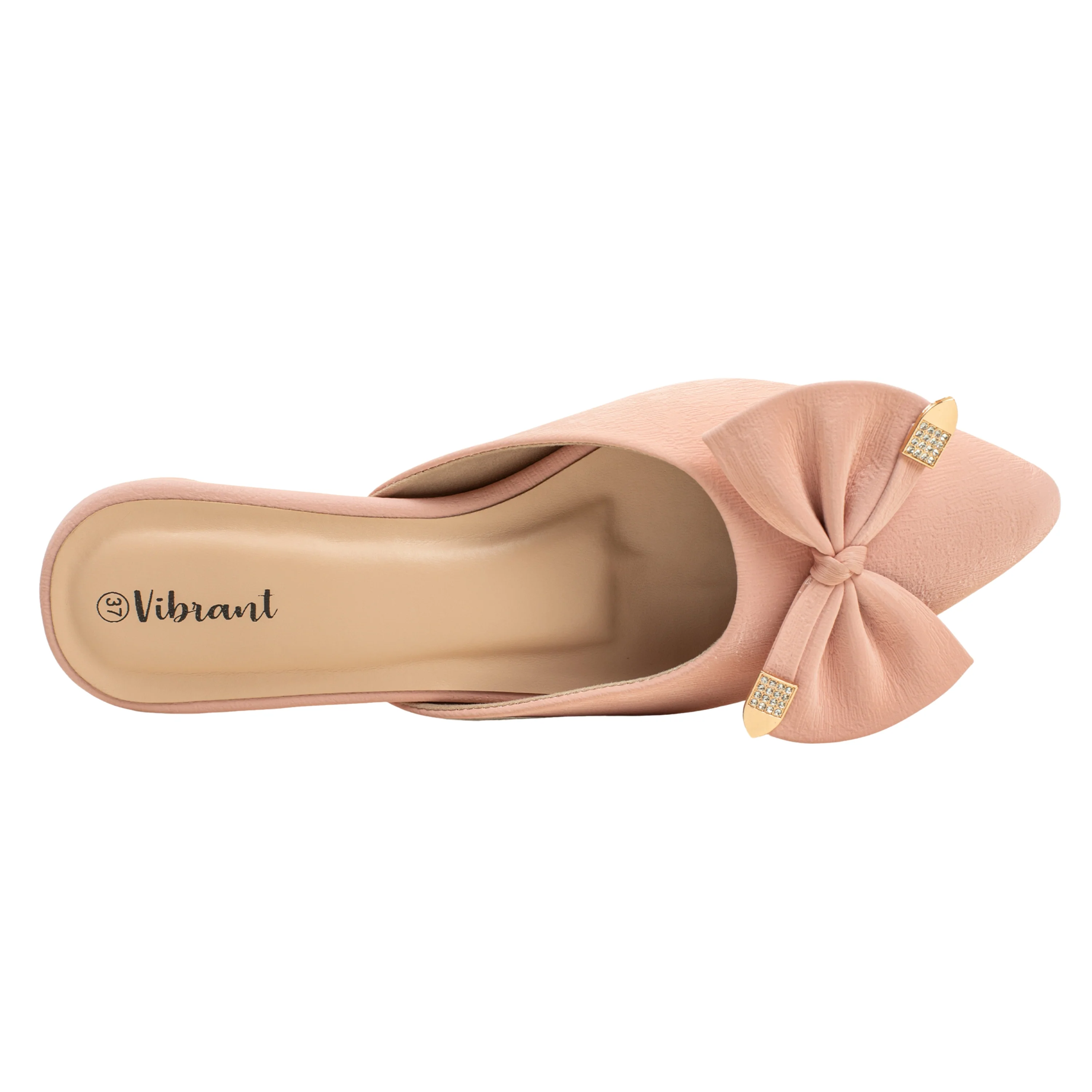 Ladies Pink Slip-On Low-Heel Mule - Image 2