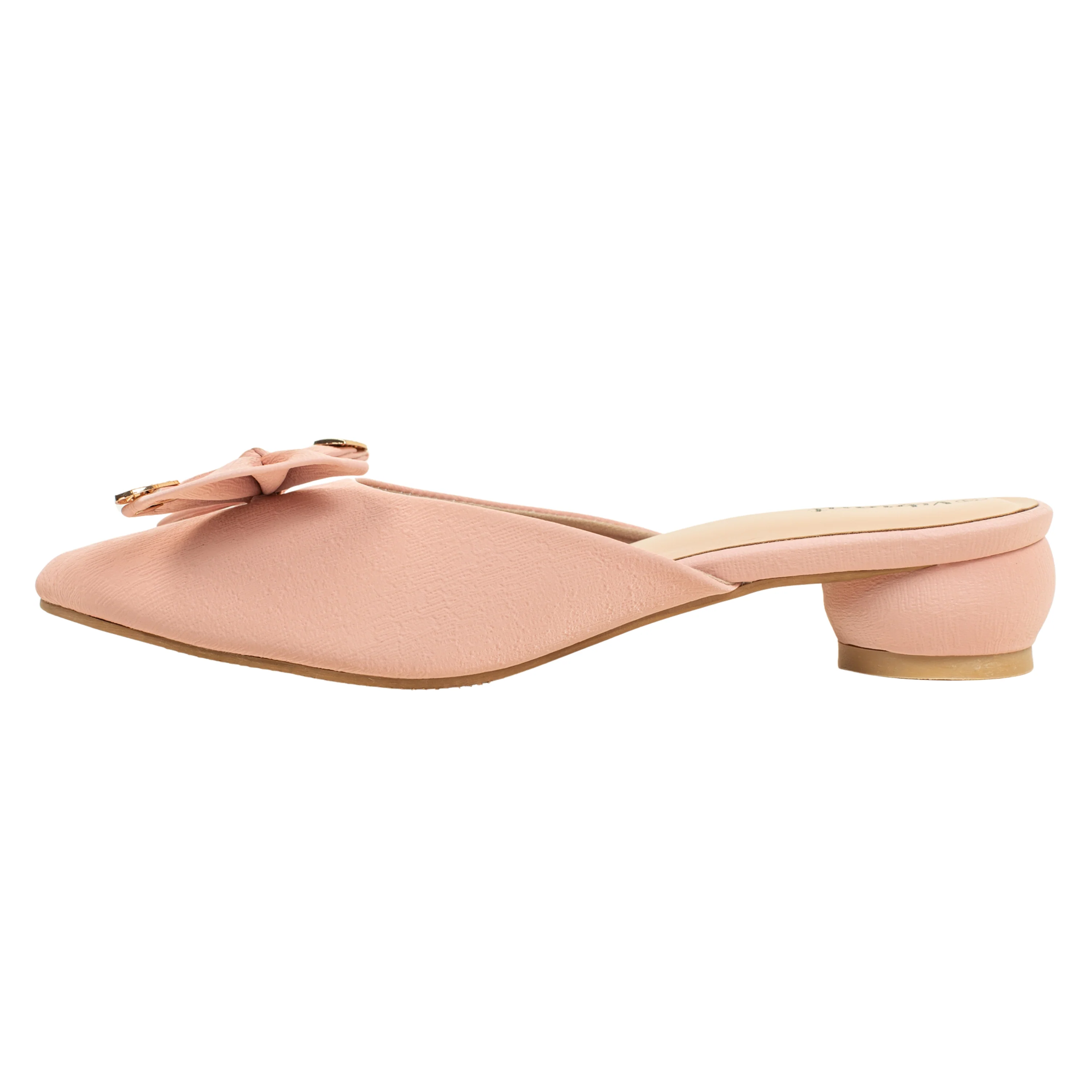 Ladies Pink Slip-On Low-Heel Mule - Image 3
