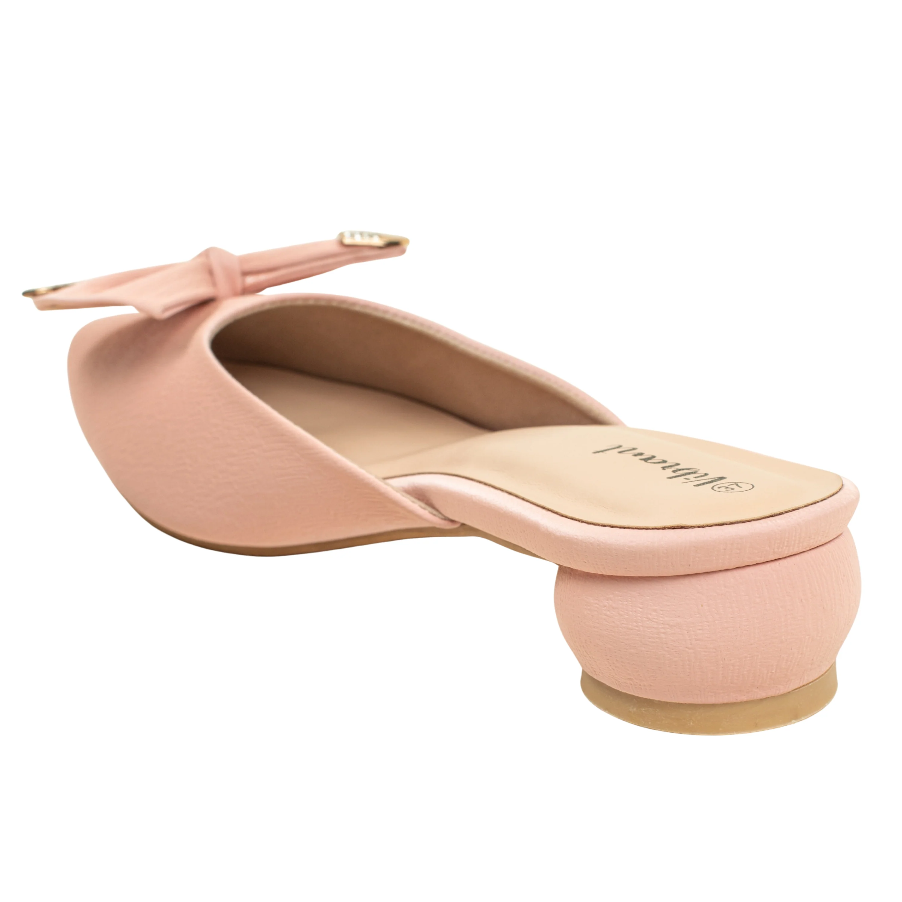 Ladies Pink Slip-On Low-Heel Mule - Image 5