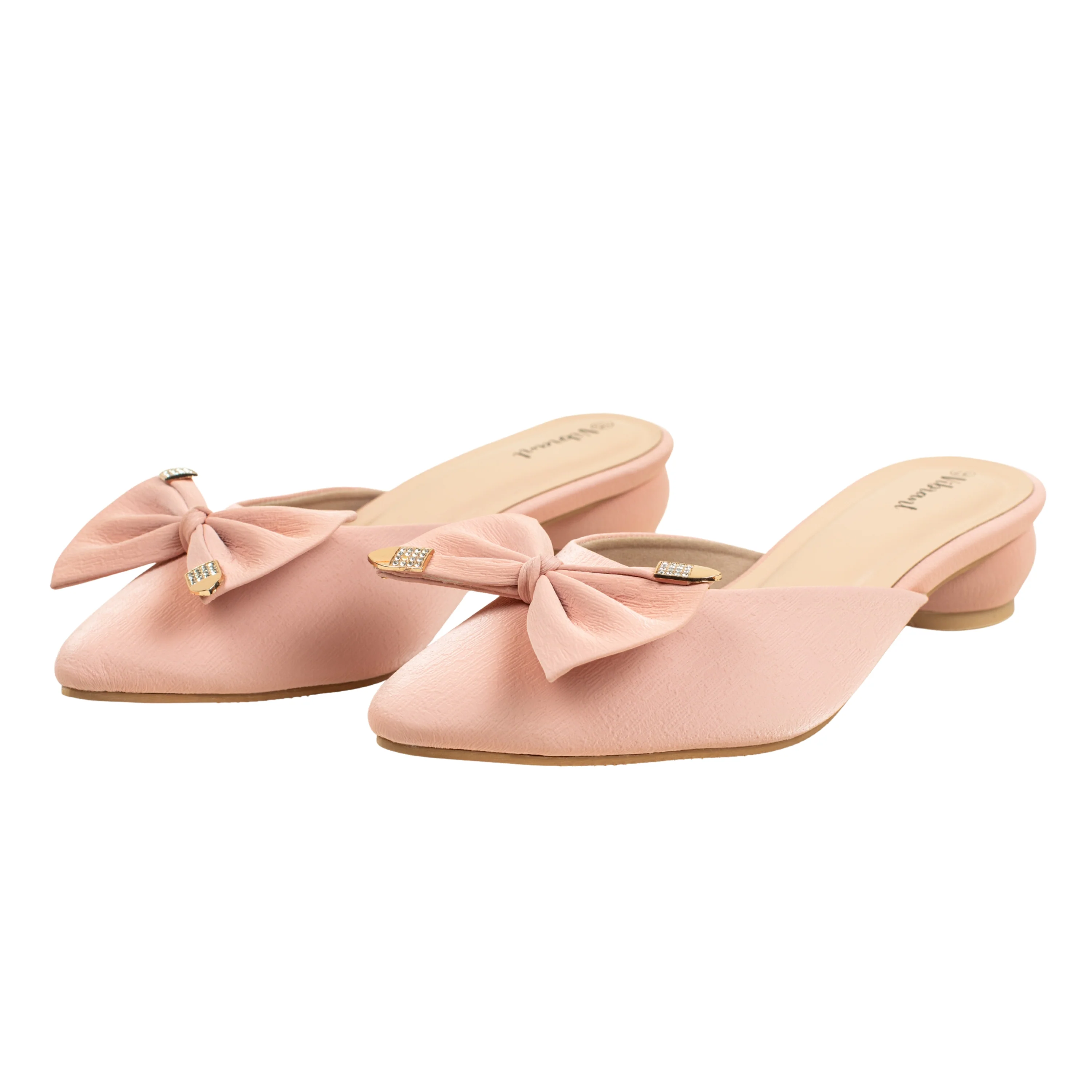 Ladies Pink Slip-On Low-Heel Mule - Image 7