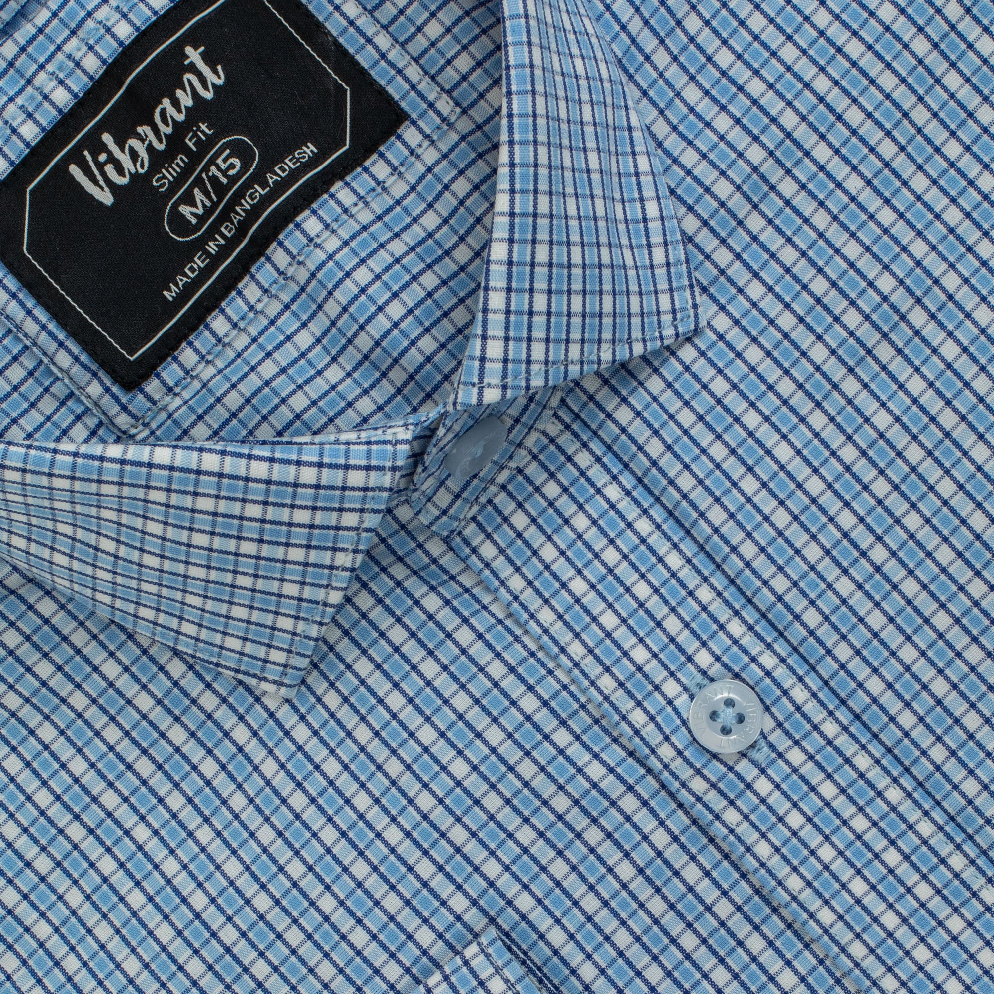 LIGHT BLUE COLOR MEN FULL SLEEVE CHECK SHIRT - Image 3