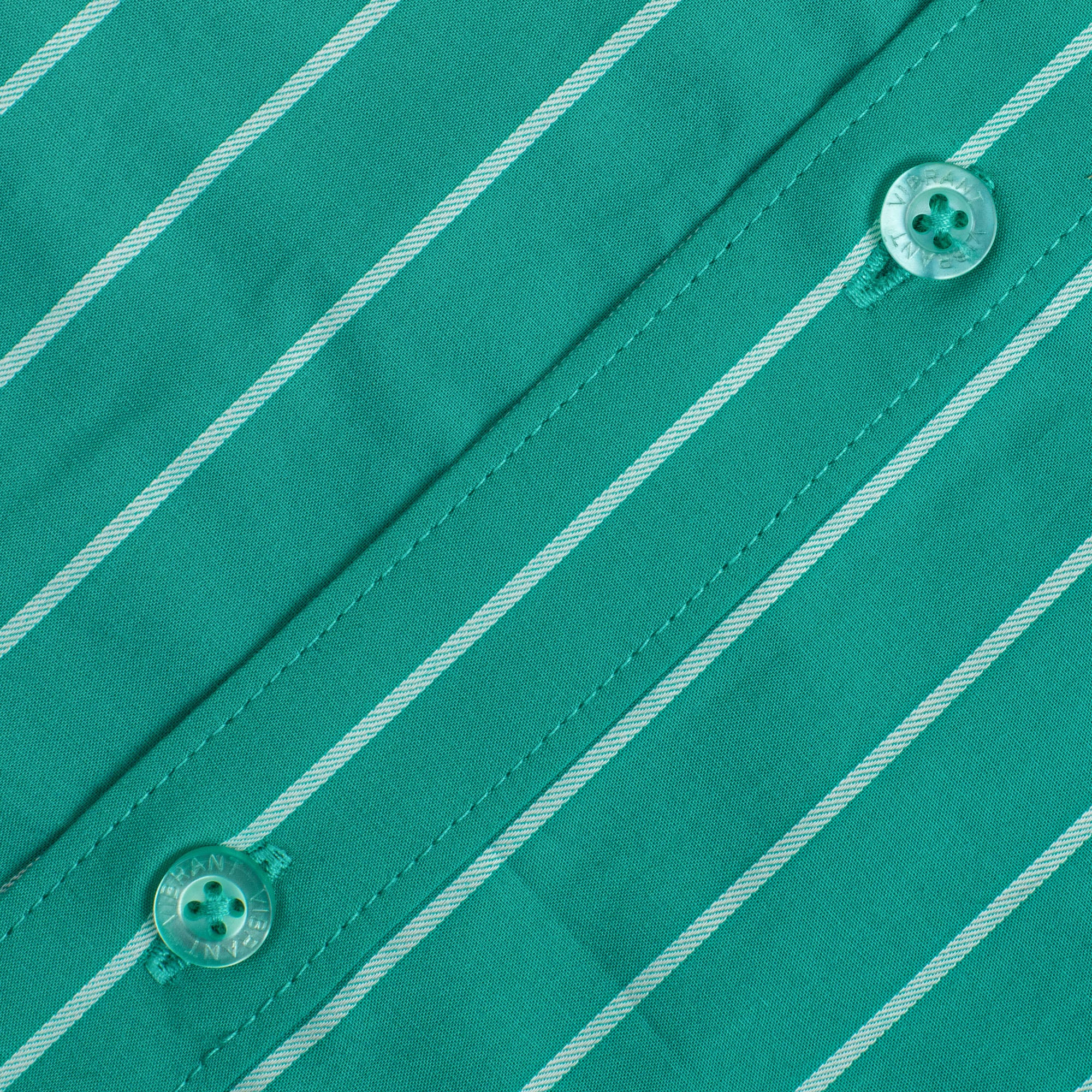 SEA GREEN COLOR STRIPED MEN FULL SLEEVE FORMAL SHIRT - Image 4