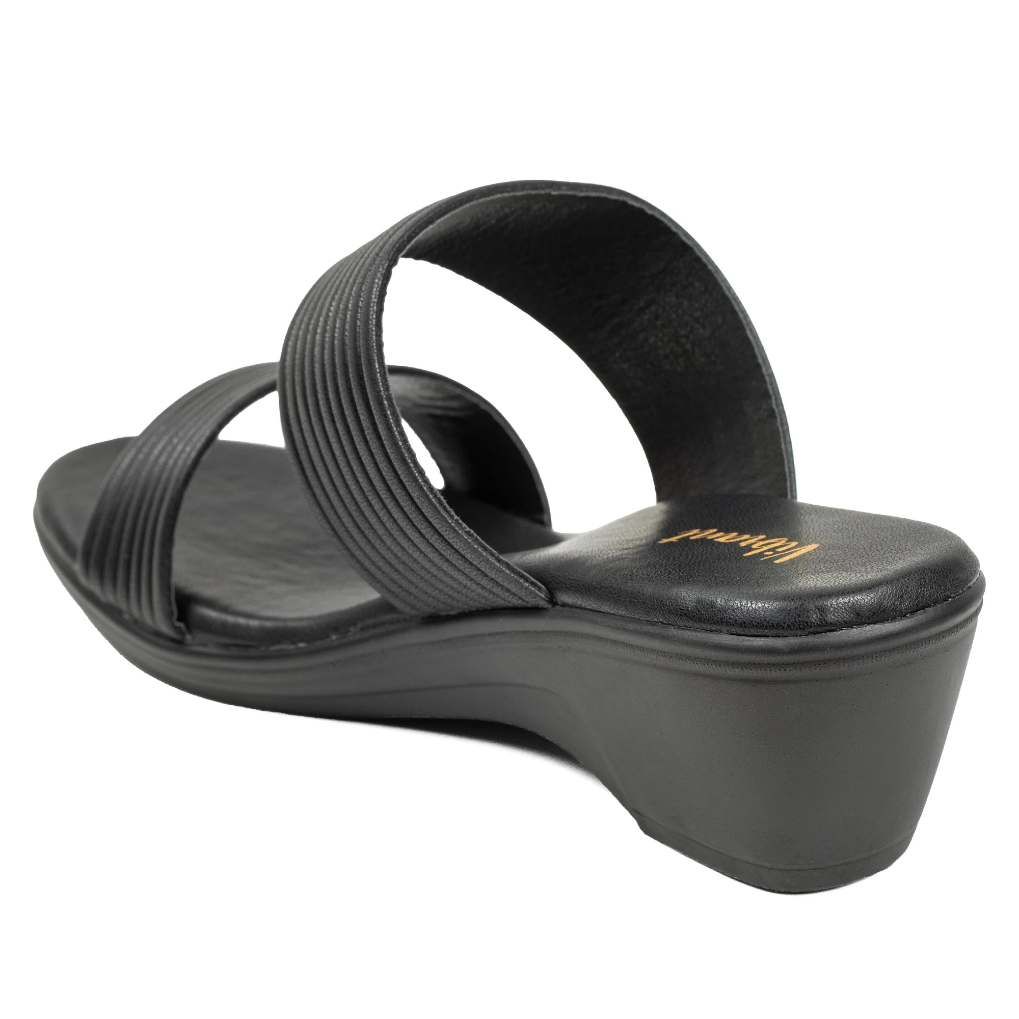 Textured Strap Wedge Sandal in Black - Image 5