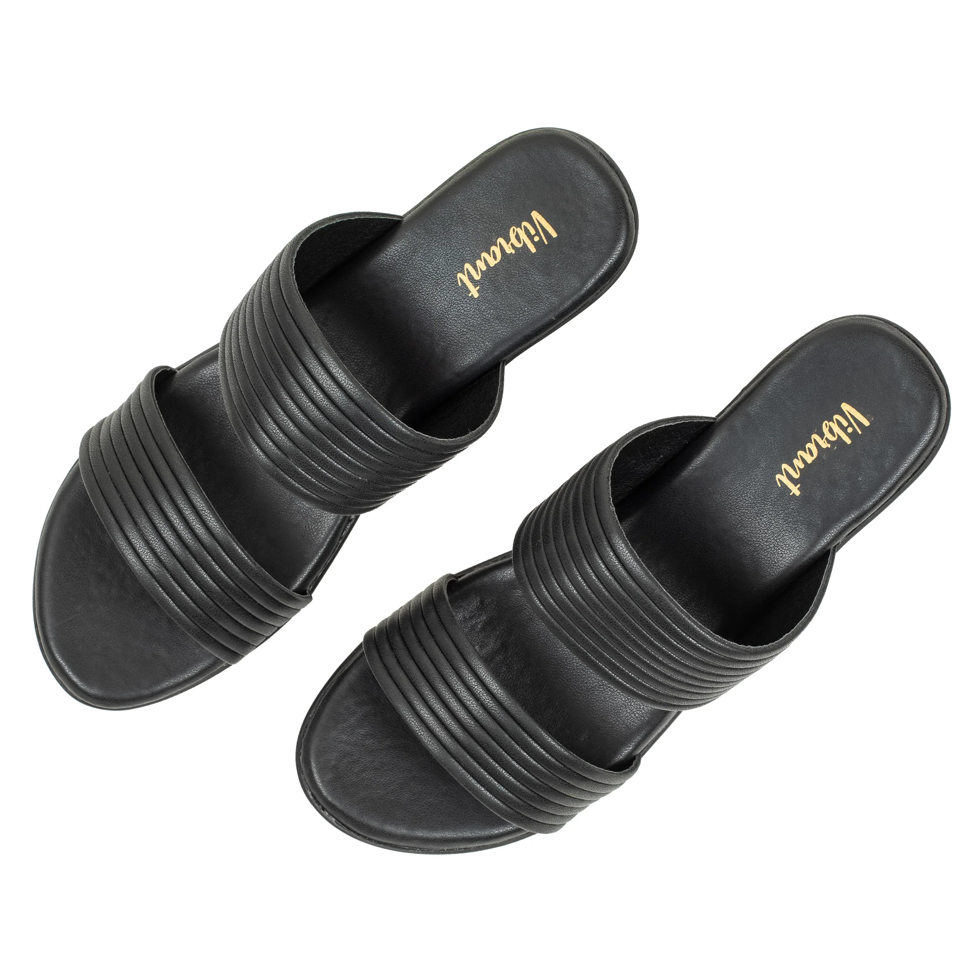 Textured Strap Wedge Sandal in Black - Image 8