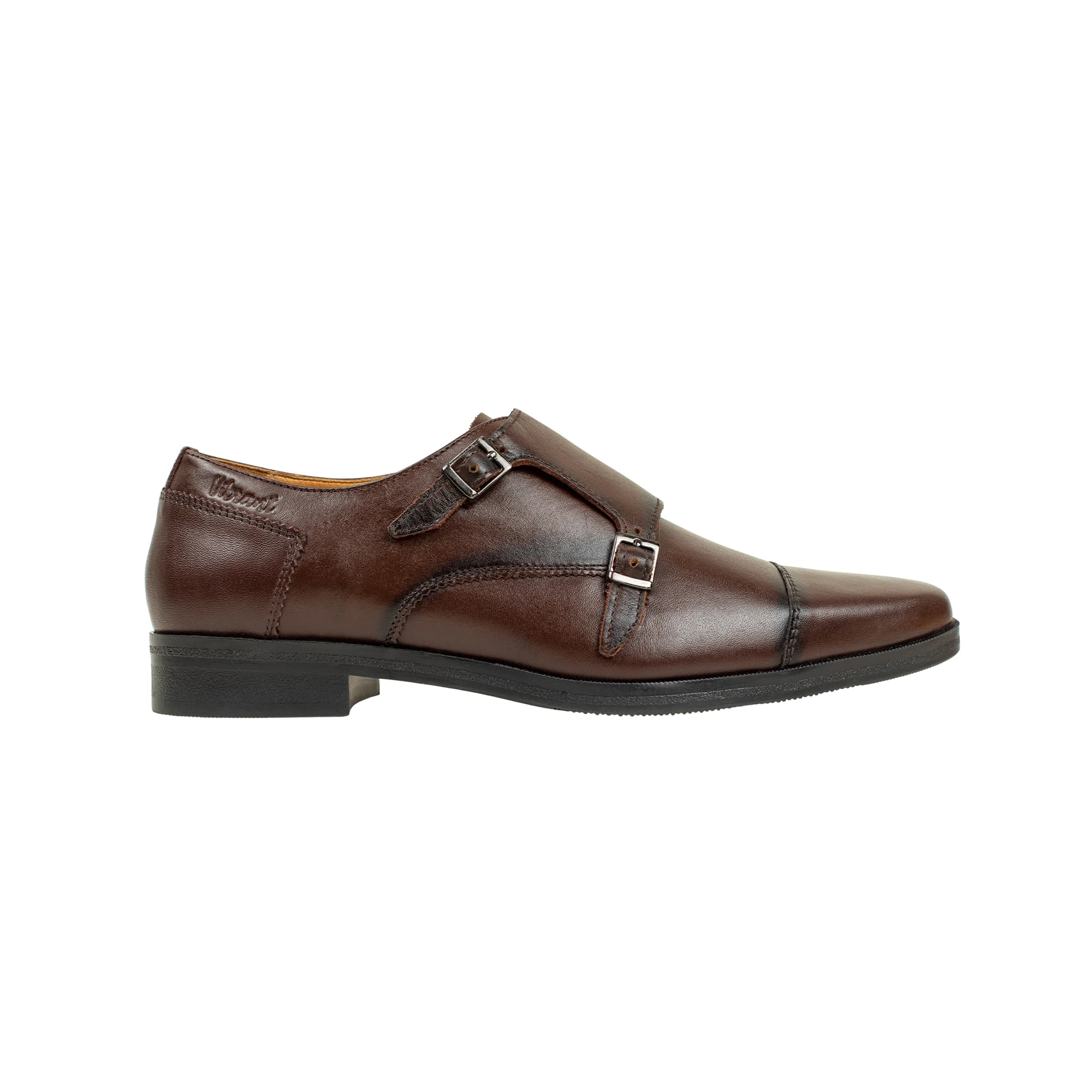 Vibrant Brown Classic Monk Men's Leather Formal Shoes | Vibrant® Elegant Dress Shoes