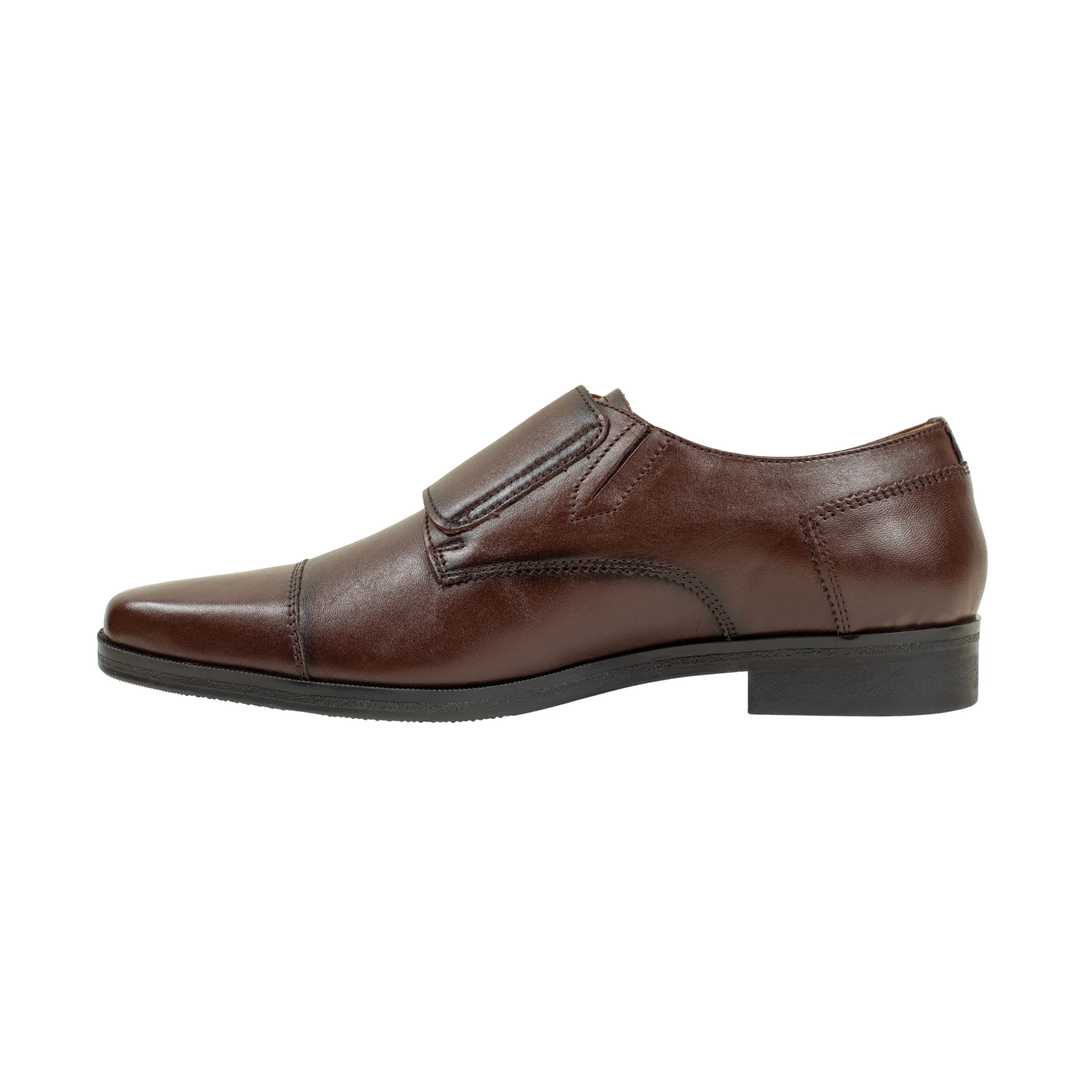Vibrant Brown Classic Monk Men's Leather Formal Shoes | Vibrant® Elegant Dress Shoes - Image 3