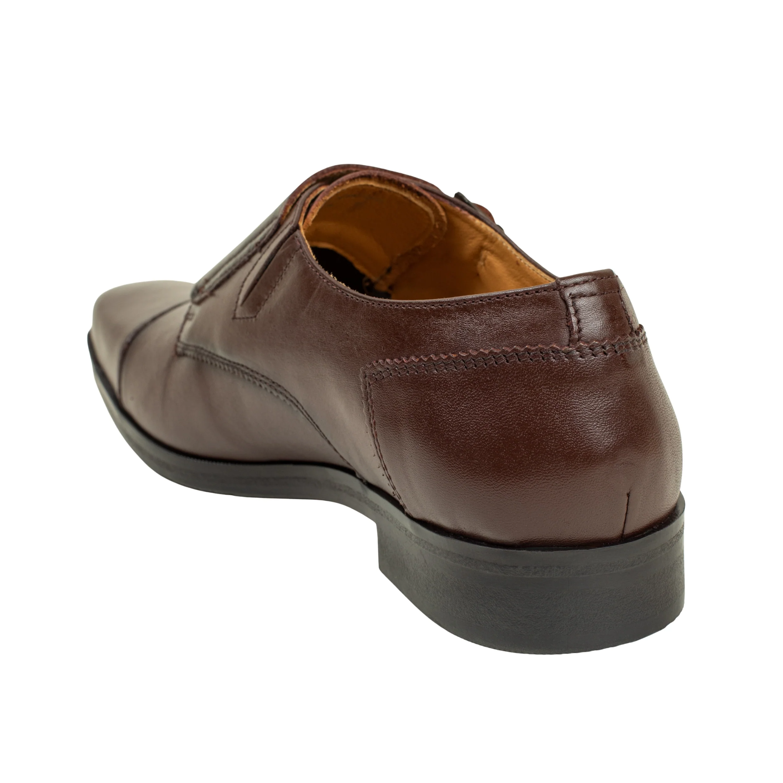 Vibrant Brown Classic Monk Men's Leather Formal Shoes | Vibrant® Elegant Dress Shoes - Image 5
