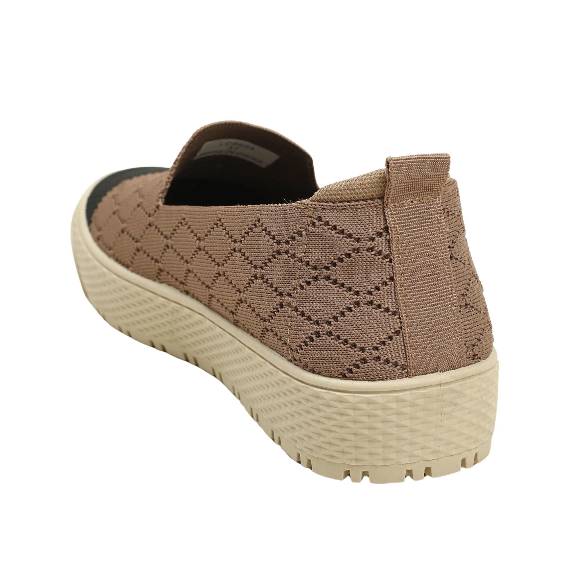 VIBRANT BROWN KNIT PLATFORM SLIP-ON SHOES - Image 4