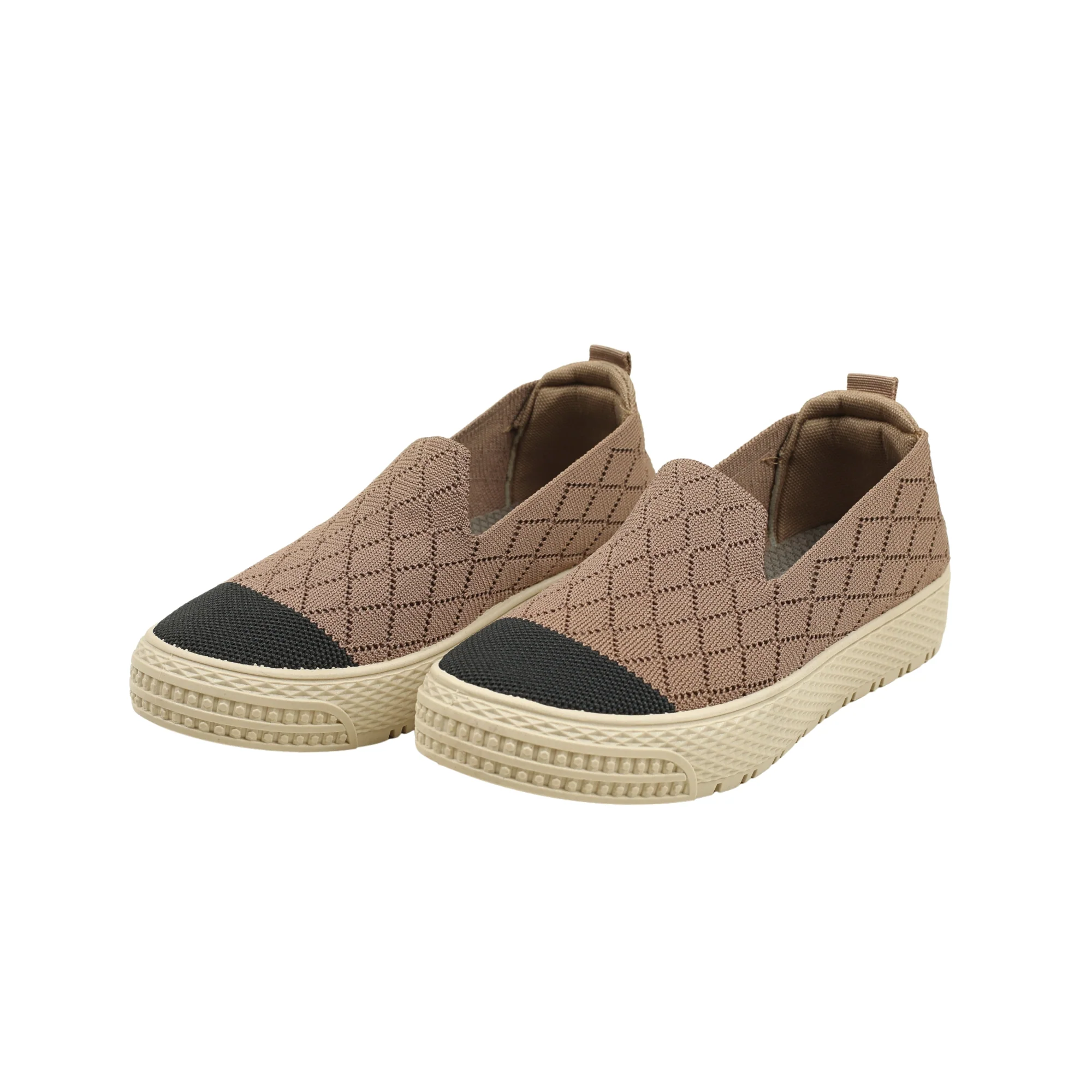 VIBRANT BROWN KNIT PLATFORM SLIP-ON SHOES - Image 7