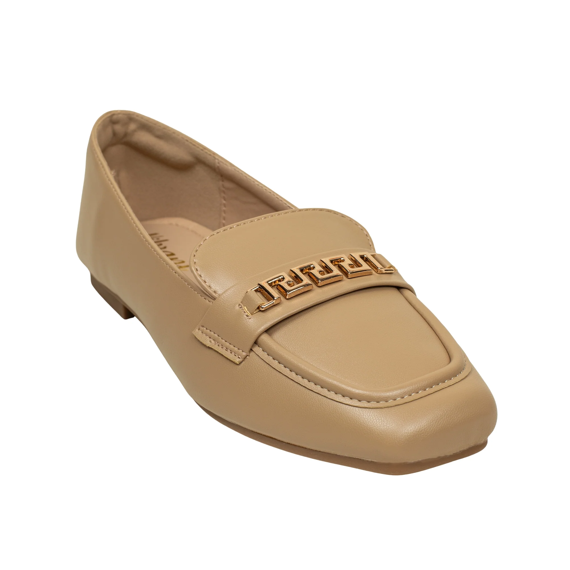 VIBRANT CHIC CHAIN BEIGE LADIES LOAFER SHOES - Image 2