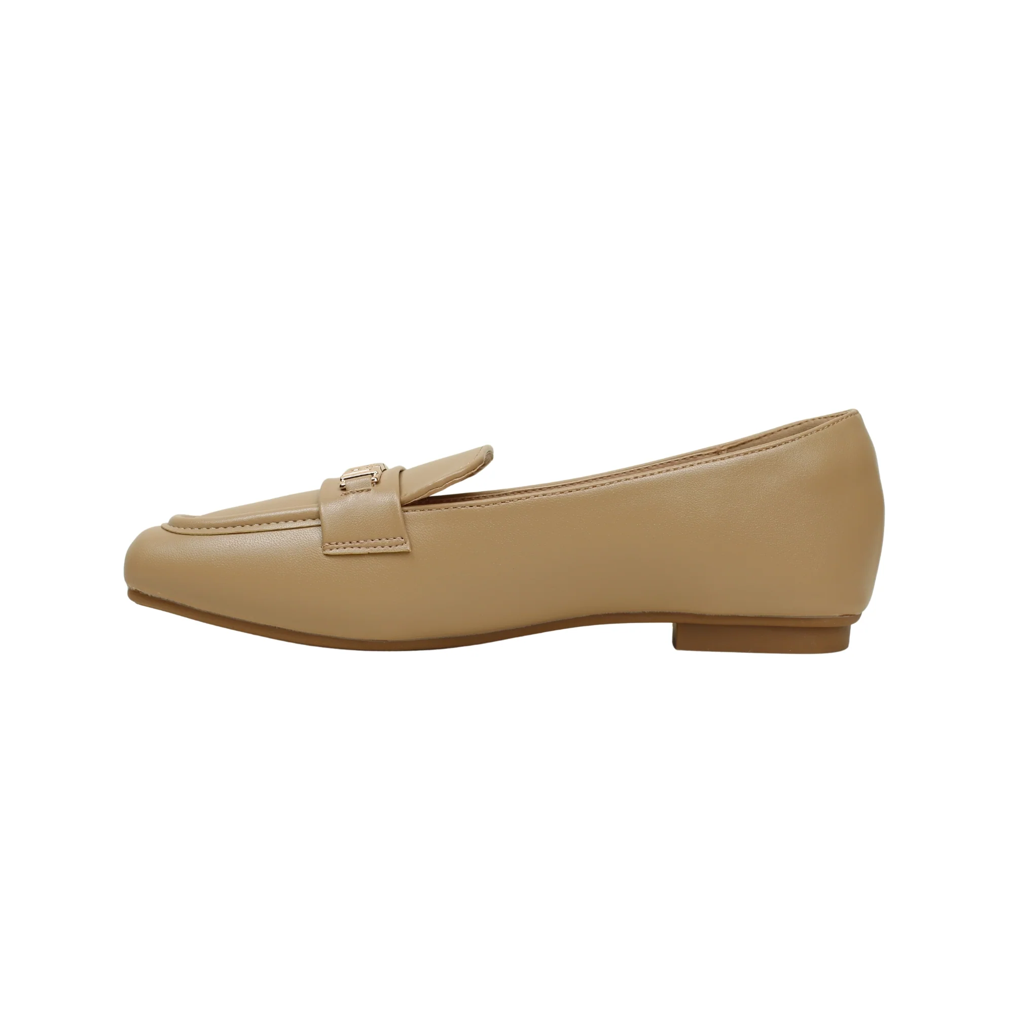 VIBRANT CHIC CHAIN BEIGE LADIES LOAFER SHOES - Image 3