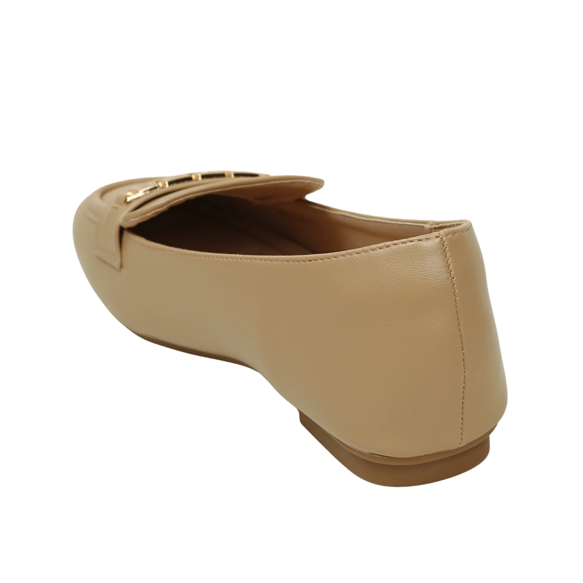 VIBRANT CHIC CHAIN BEIGE LADIES LOAFER SHOES - Image 4