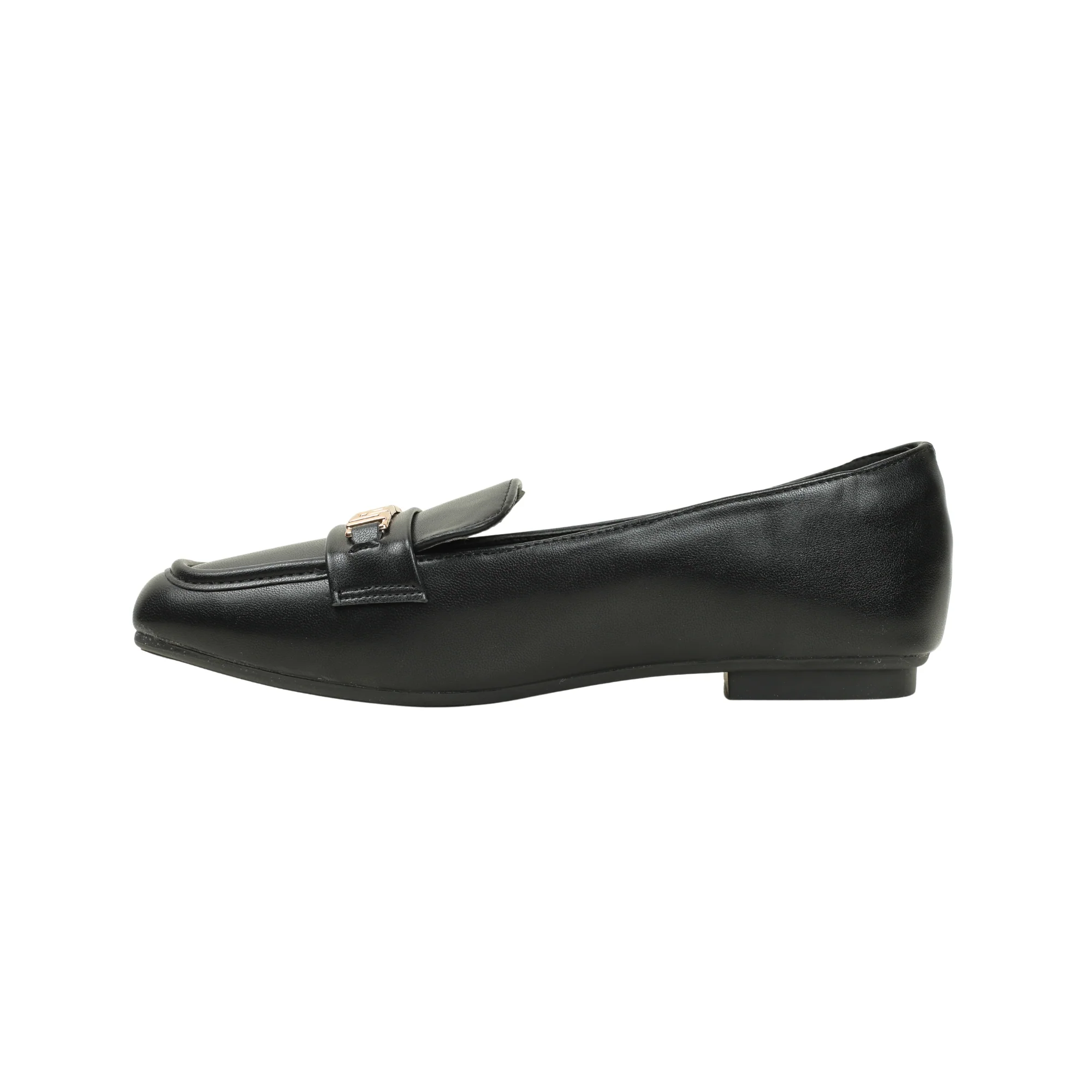 VIBRANT CHIC CHAIN BLACK LADIES LOAFER SHOES - Image 3
