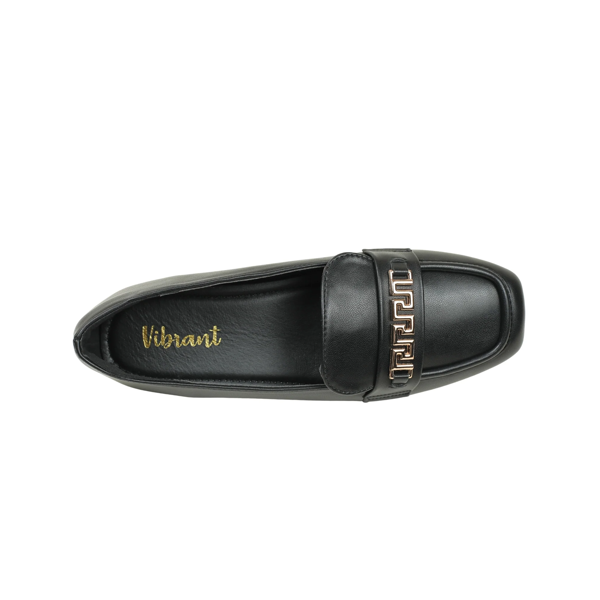 VIBRANT CHIC CHAIN BLACK LADIES LOAFER SHOES - Image 5