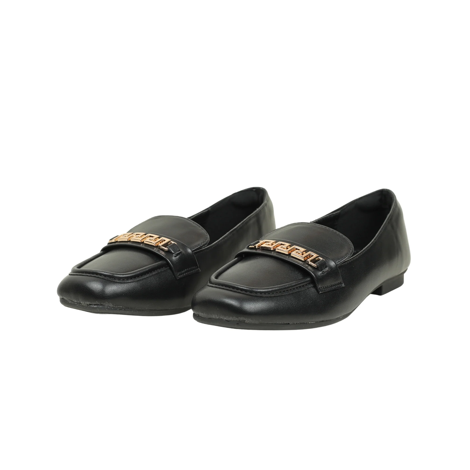VIBRANT CHIC CHAIN BLACK LADIES LOAFER SHOES - Image 7