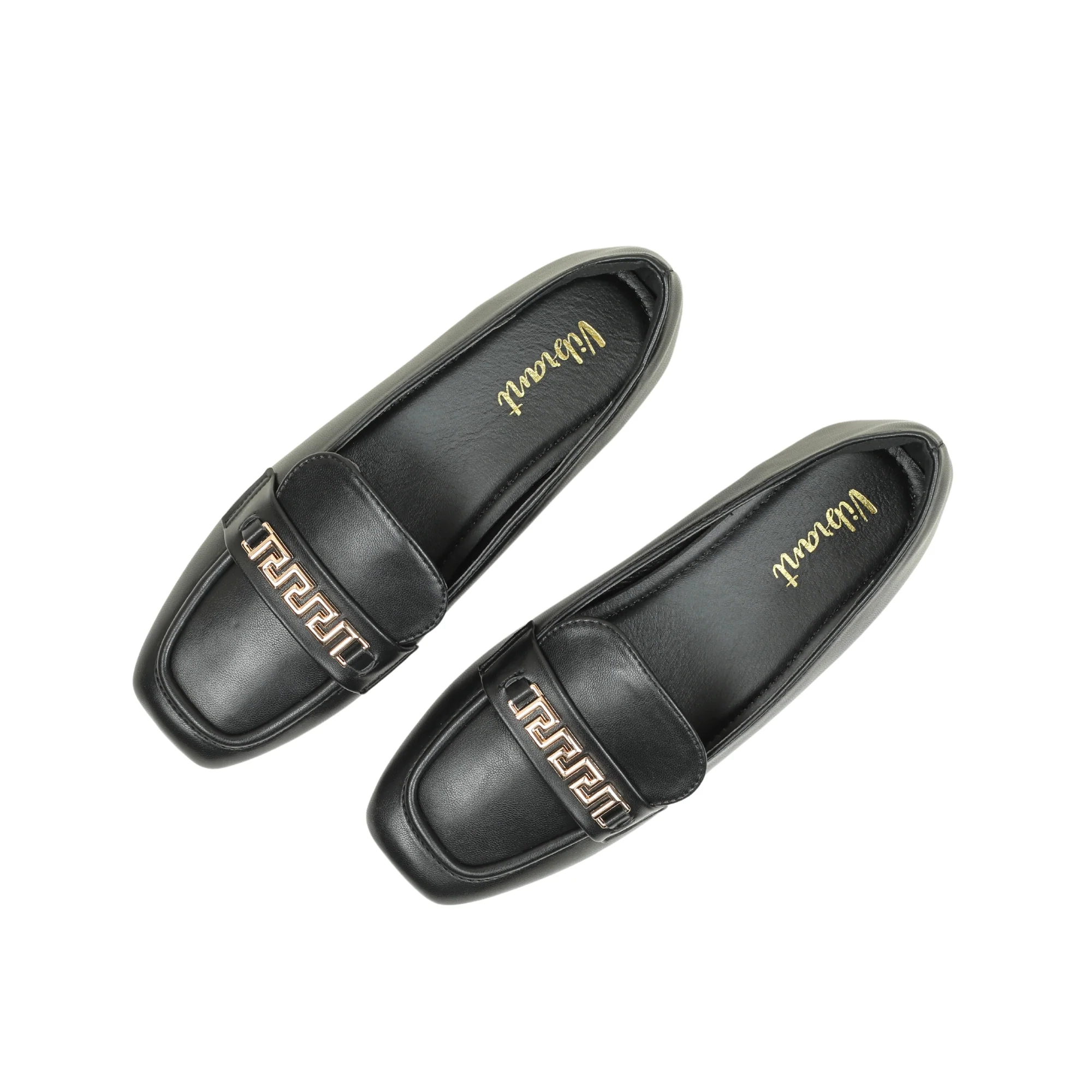 VIBRANT CHIC CHAIN BLACK LADIES LOAFER SHOES - Image 8