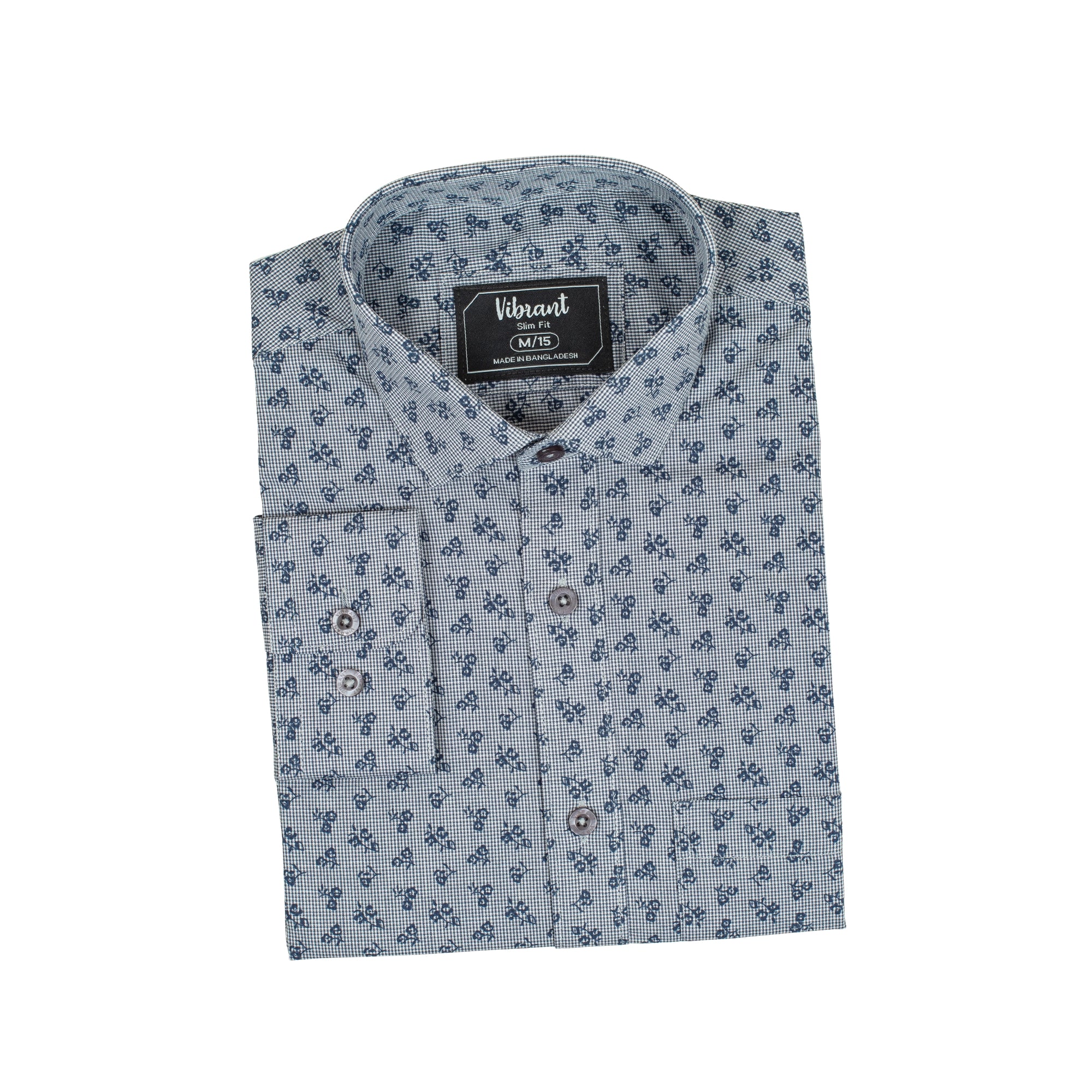 VIBRANT FLORAL MICRO PRINT SLIM FIT MEN’S CASUAL SHIRT - Image 2