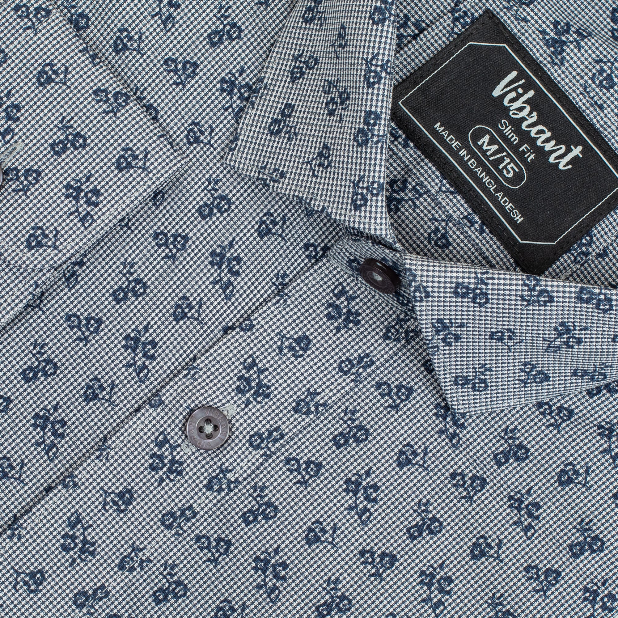 VIBRANT FLORAL MICRO PRINT SLIM FIT MEN’S CASUAL SHIRT - Image 3