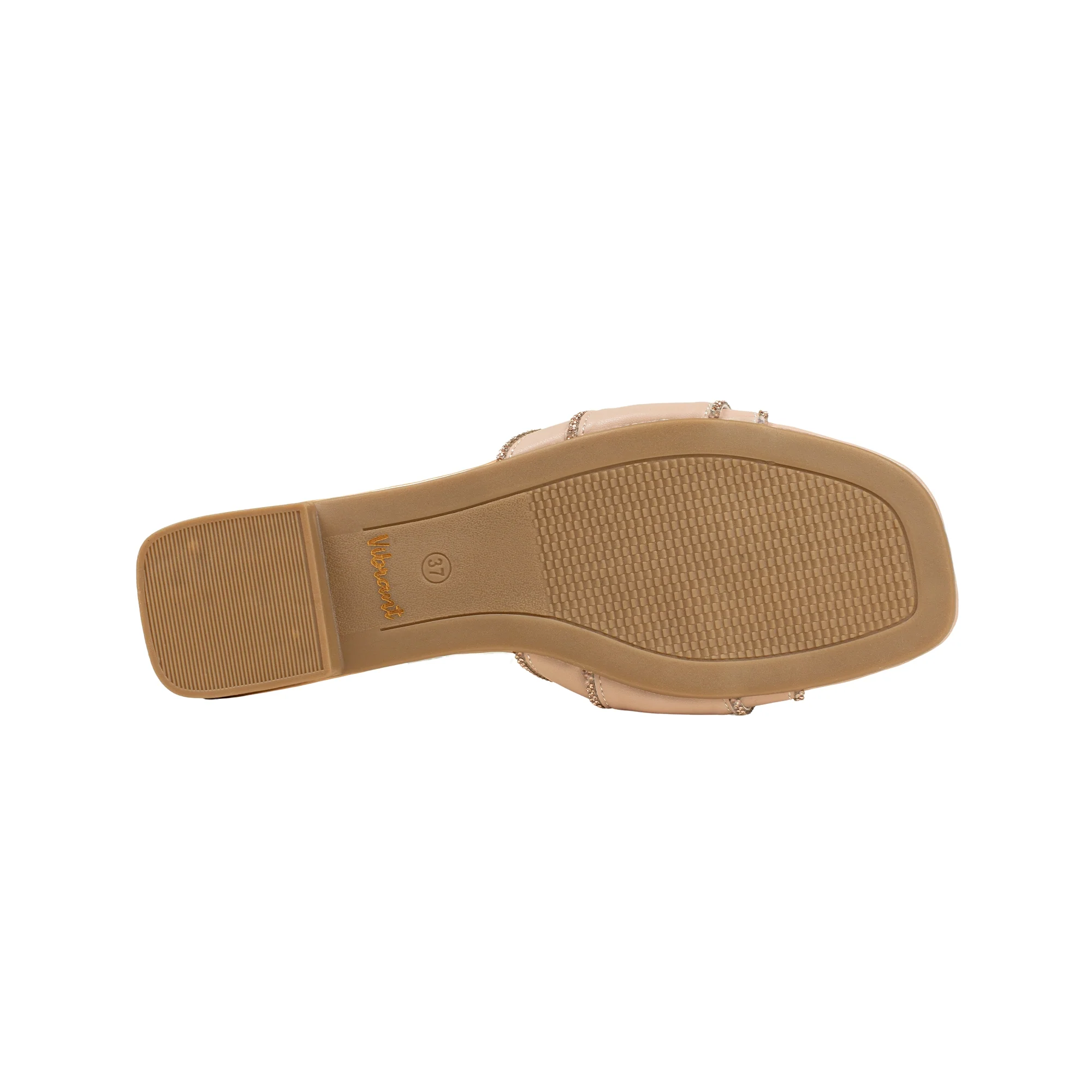 Vibrant Ladies' Beige Flat Sandal – Elegant PU Leather Slip-On with Cushioned Insole & TPR Sole - Image 6