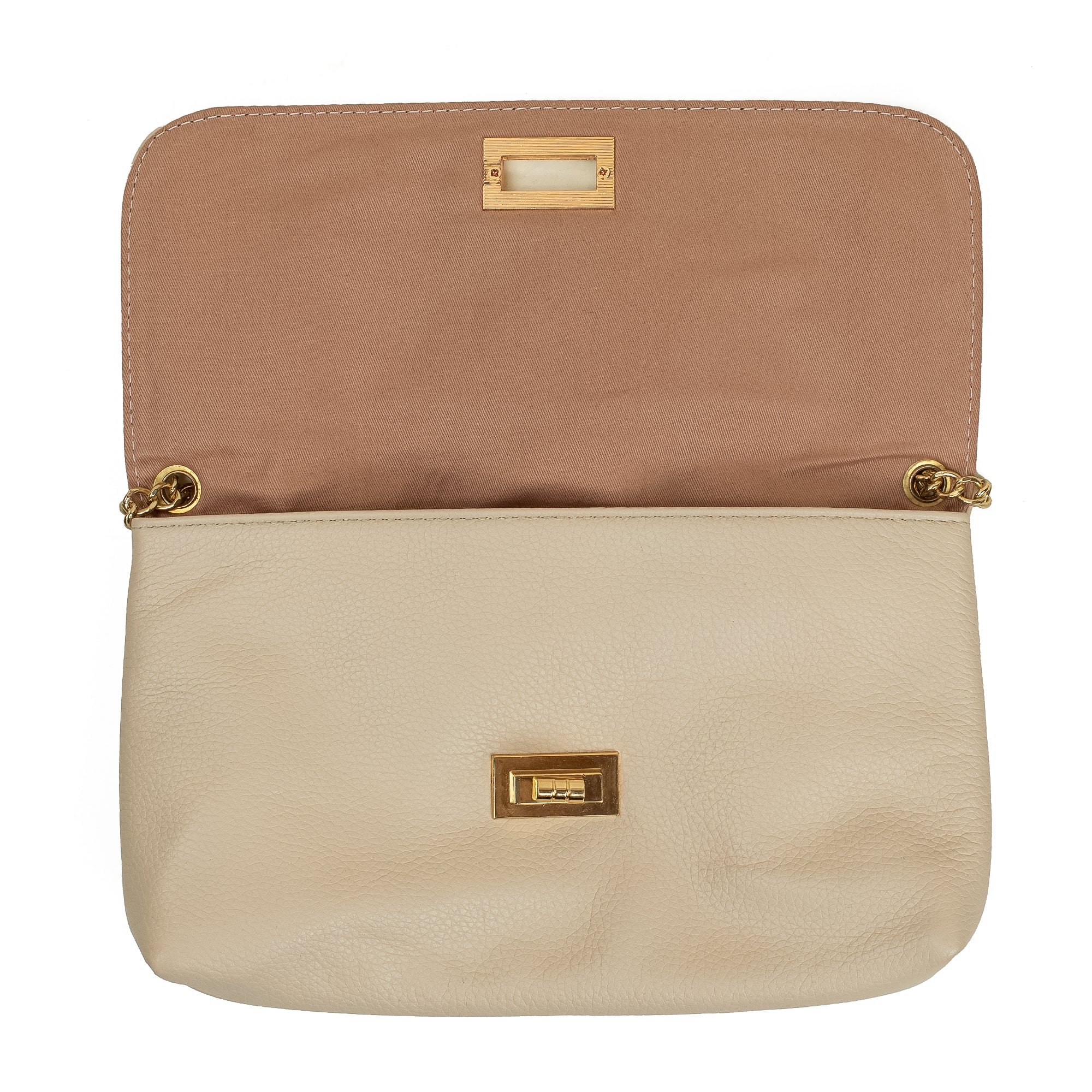 VIBRANT LADIES BEIGE LEATHER BAG - Image 3