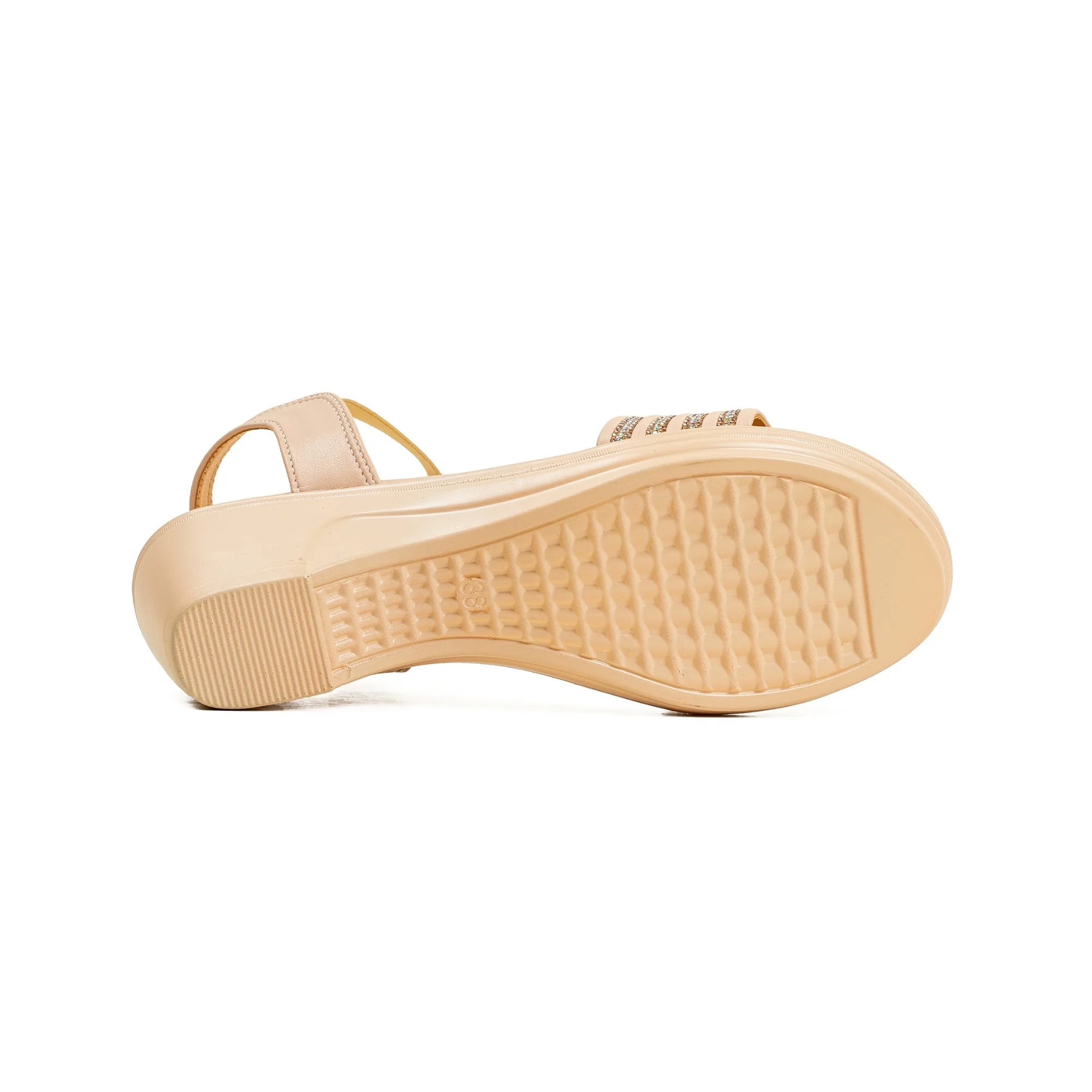 Vibrant Ladies Beige Wedge Heel Sandal - Image 6