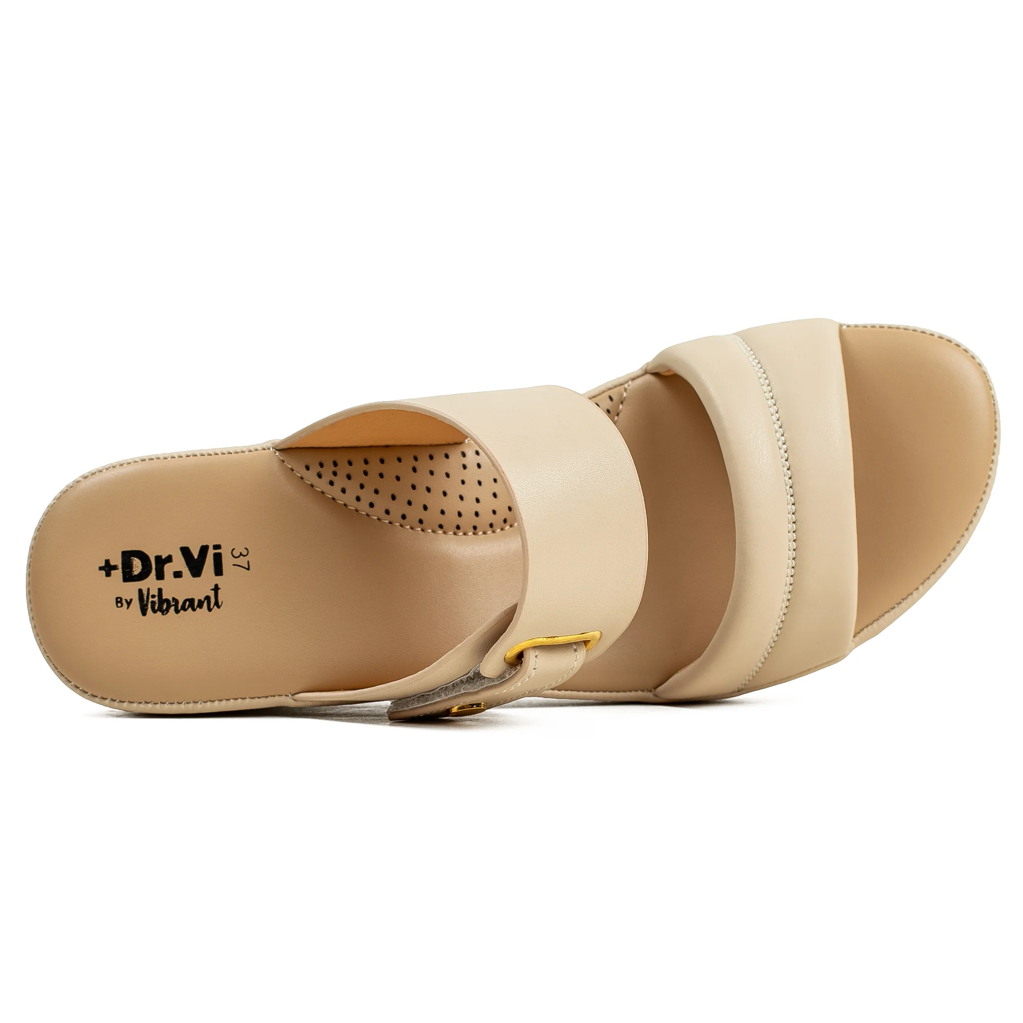 Vibrant Ladies’ Beige Wedge Heel Sandal – Dr. Vi Super Comfortable Fashion Sandal with PU Leather Upper & TPR Outsole - Image 2