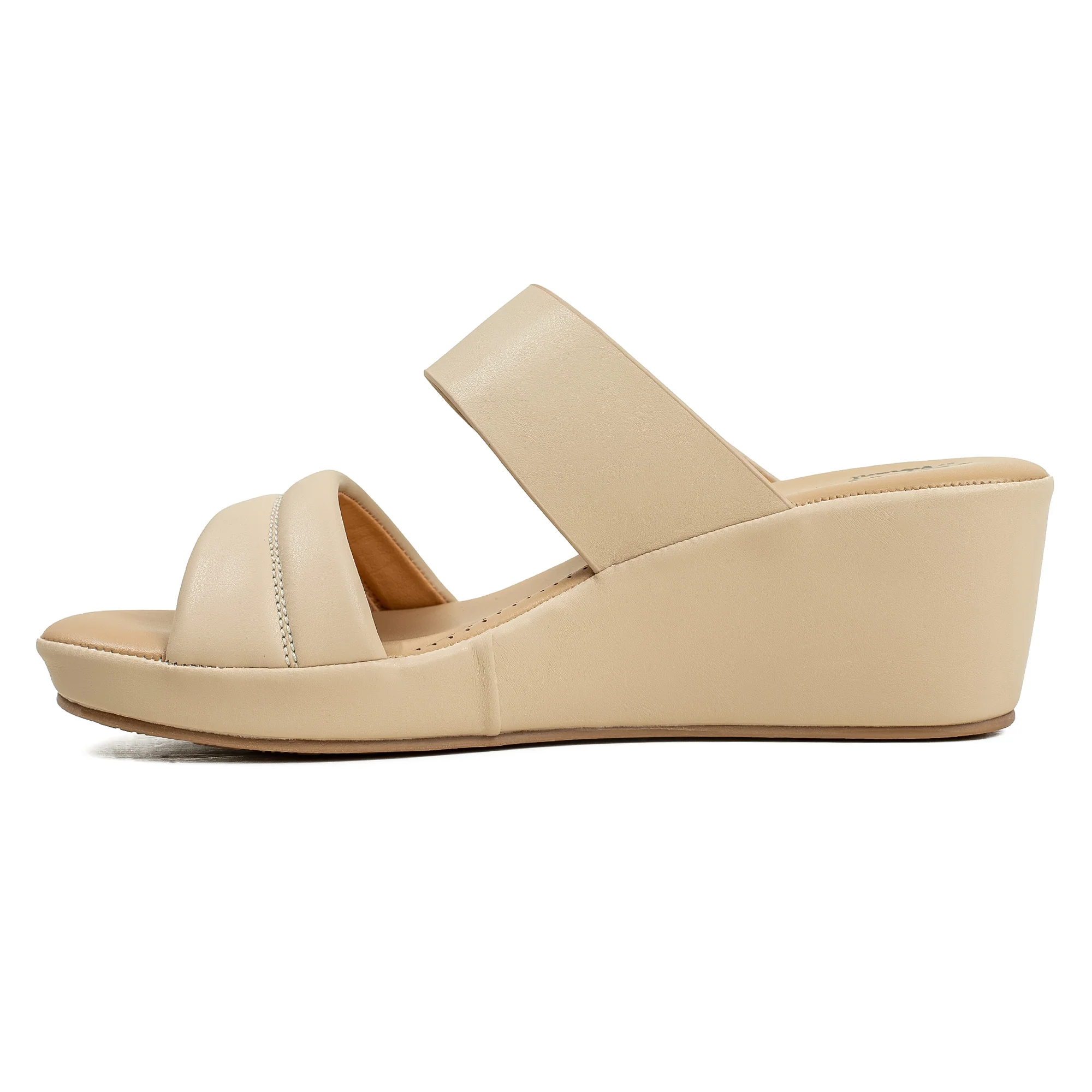 Vibrant Ladies’ Beige Wedge Heel Sandal – Dr. Vi Super Comfortable Fashion Sandal with PU Leather Upper & TPR Outsole - Image 3