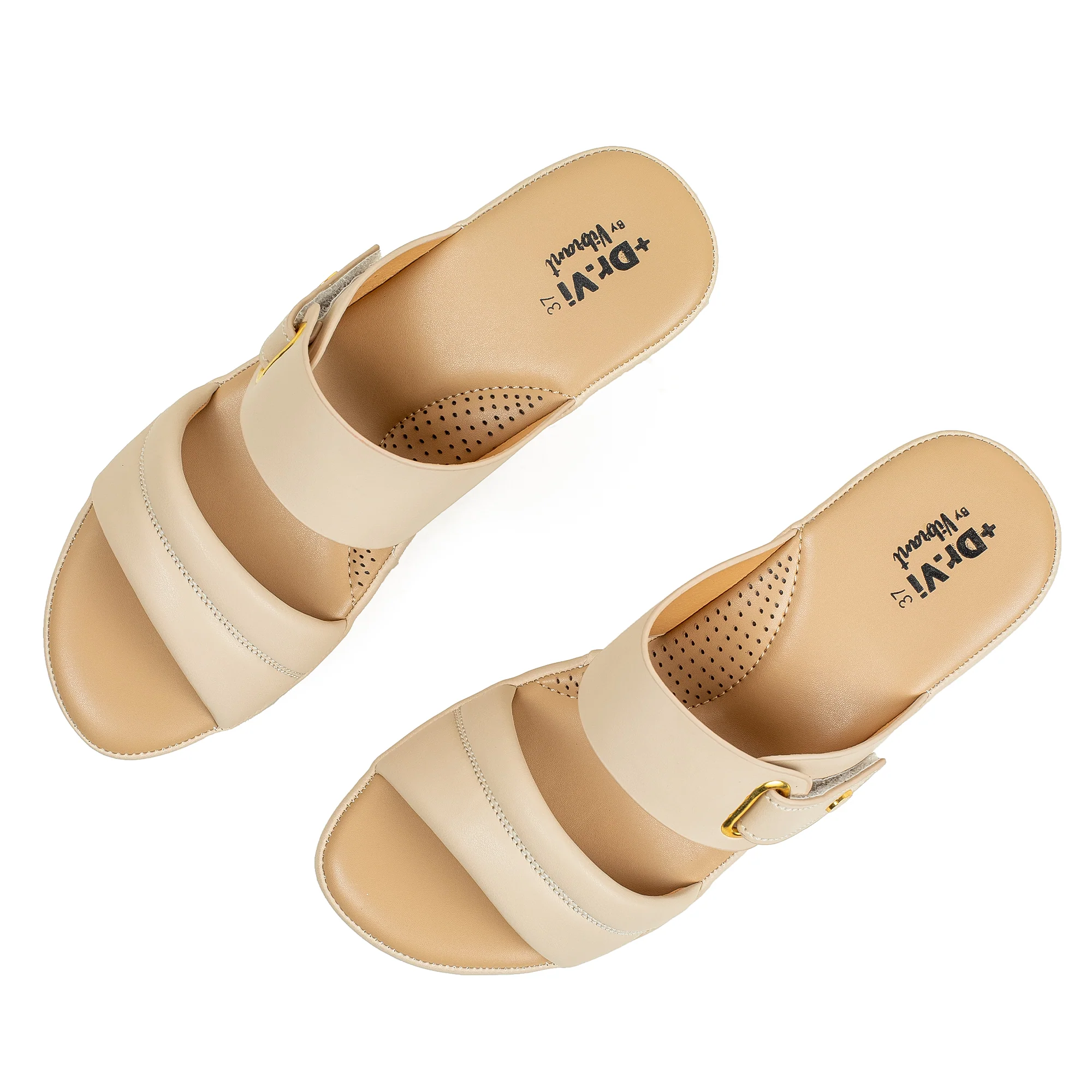 Vibrant Ladies’ Beige Wedge Heel Sandal – Dr. Vi Super Comfortable Fashion Sandal with PU Leather Upper & TPR Outsole - Image 8