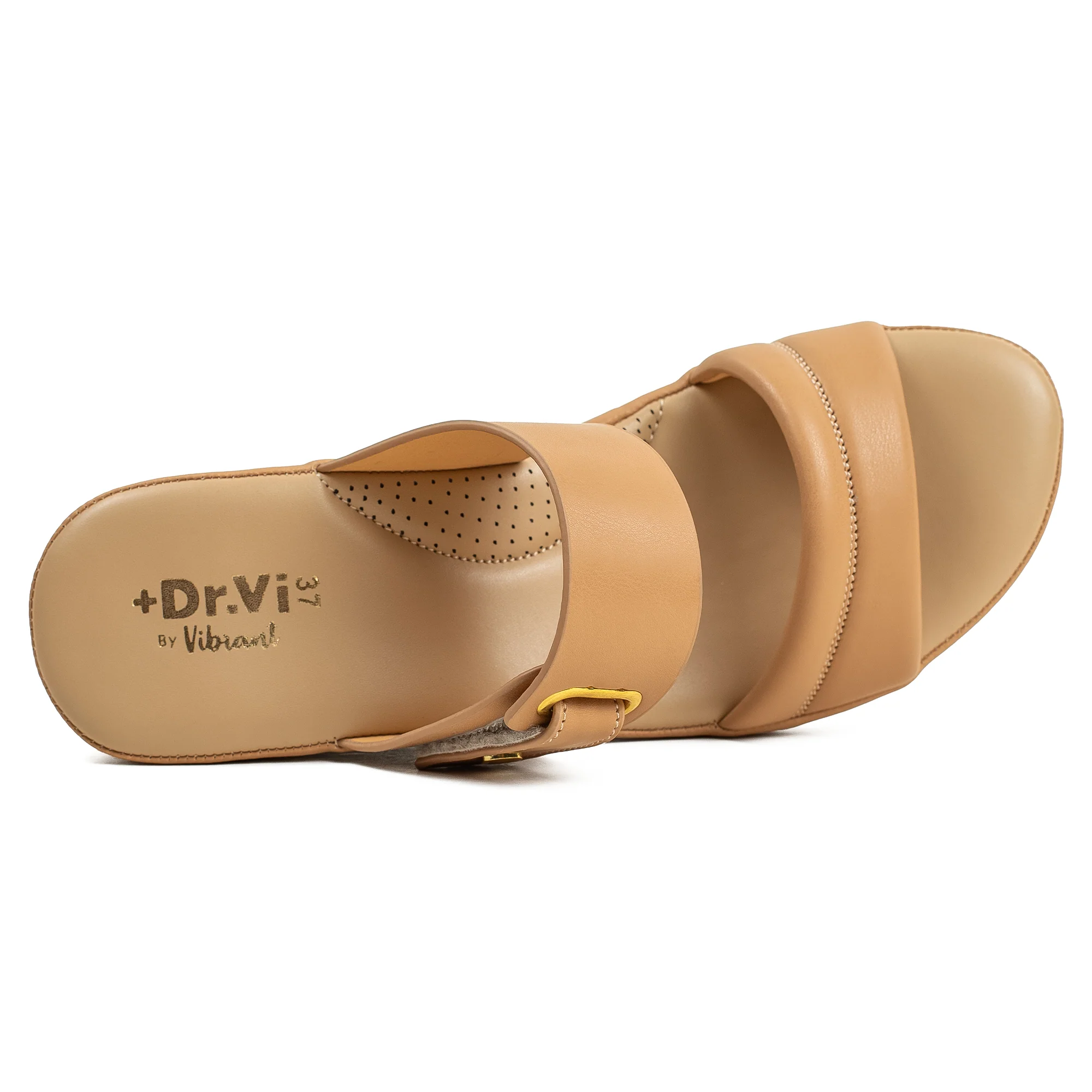 Vibrant Ladies’ Beige Wedge Heel Sandal – Dr. Vi Super Comfortable Fashion Sandal with PU Leather Upper & TPR Outsole - Image 2