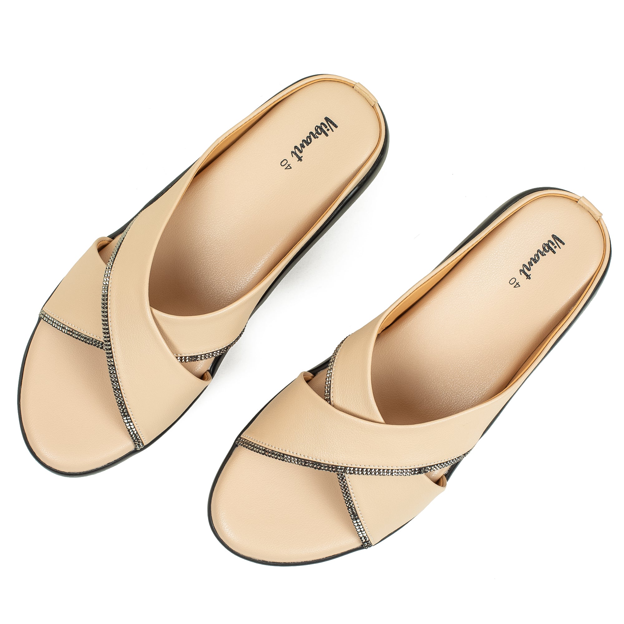 Vibrant Ladies’ Beige Wedge Heel Sandal – Elegant PU Leather Slip-On with Padded Insole for Comfort - Image 8