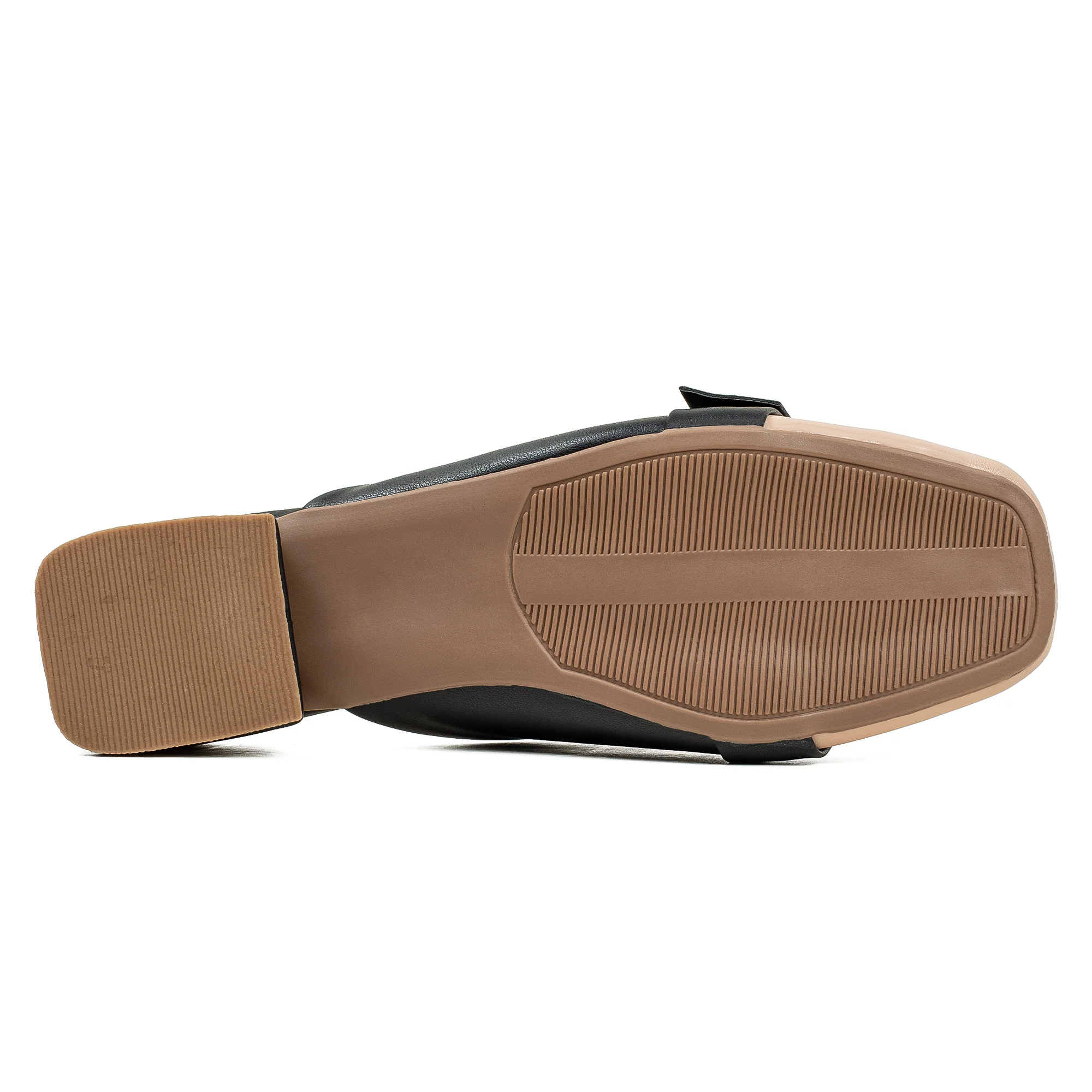 Vibrant Ladies Black & Beige PU Block Heel Shoes with Cushioned Insole - Elegant and Comfortable - Image 6