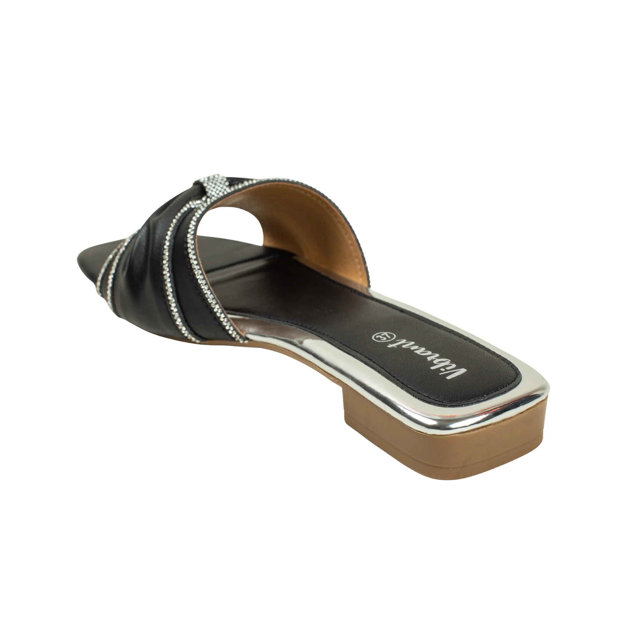 Vibrant Ladies' Black Flat Sandal – Elegant PU Leather Slip-On with Cushioned Insole & TPR Sole - Image 7