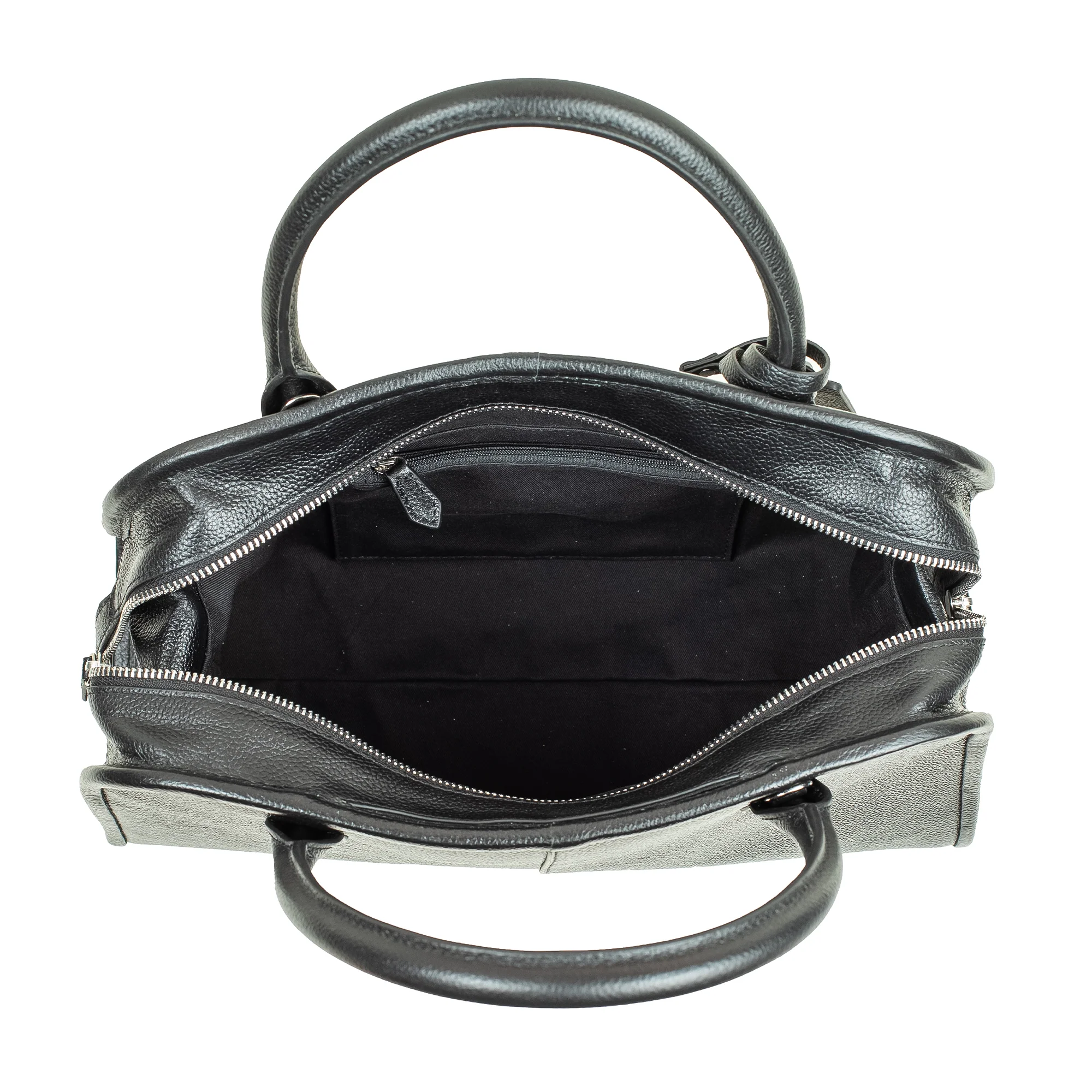 VIBRANT LADIES BLACK LEATHER BAG - Image 4