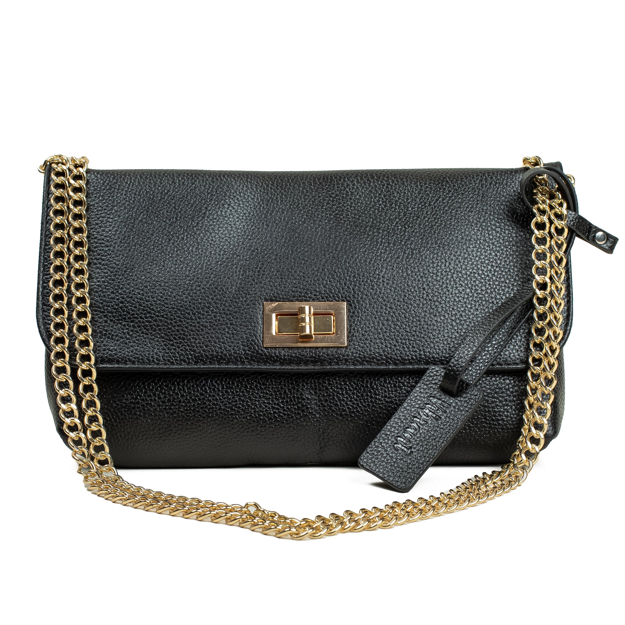VIBRANT LADIES BLACK LEATHER BAG