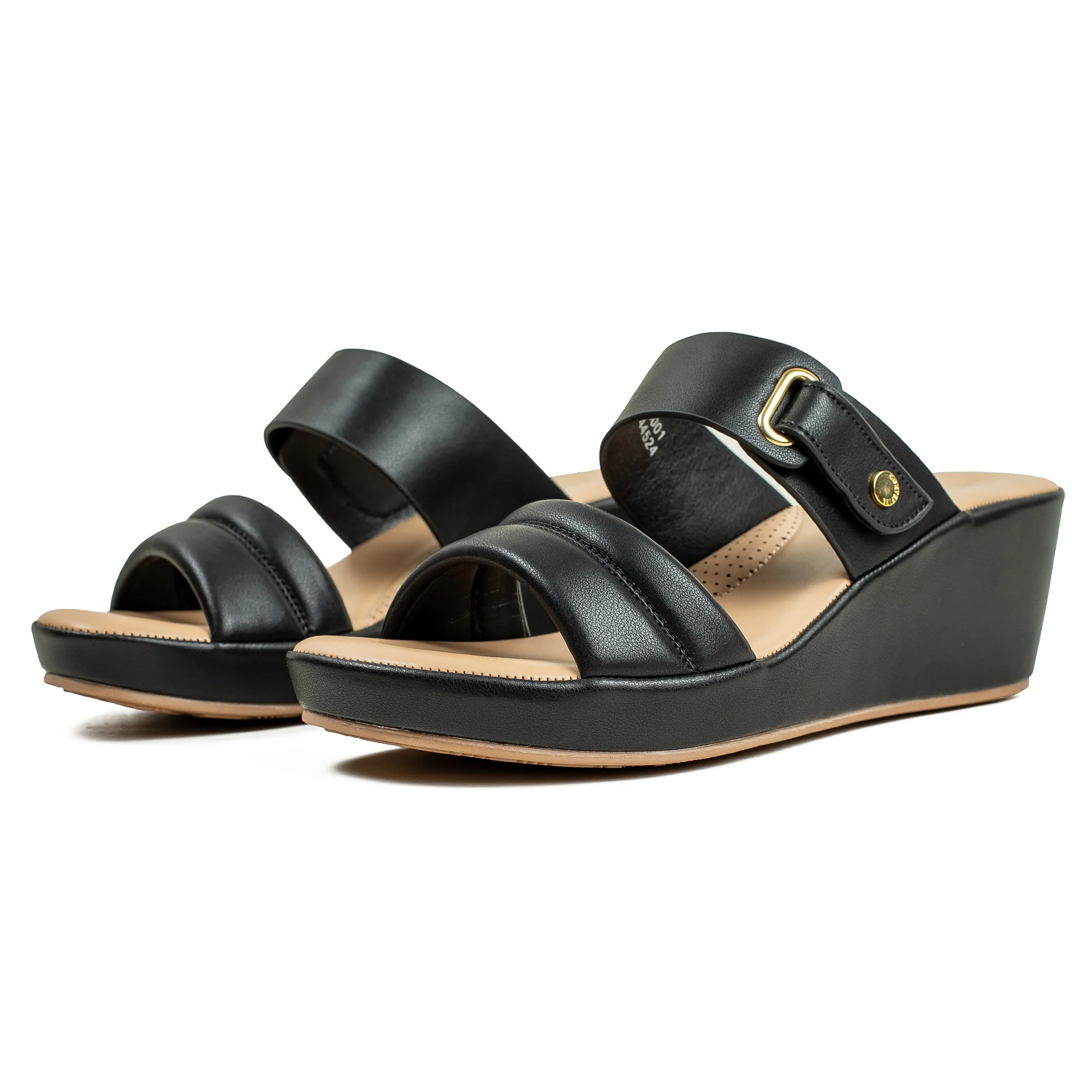 Vibrant Ladies’ Black Wedge Heel Sandal – Dr. Vi Super Comfortable Fashion Sandal with PU Leather Upper & TPR Outsole - Image 7