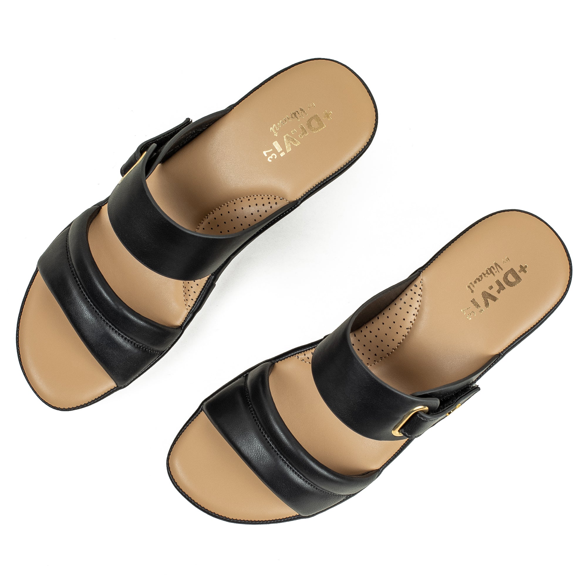 Vibrant Ladies’ Black Wedge Heel Sandal – Dr. Vi Super Comfortable Fashion Sandal with PU Leather Upper & TPR Outsole - Image 8