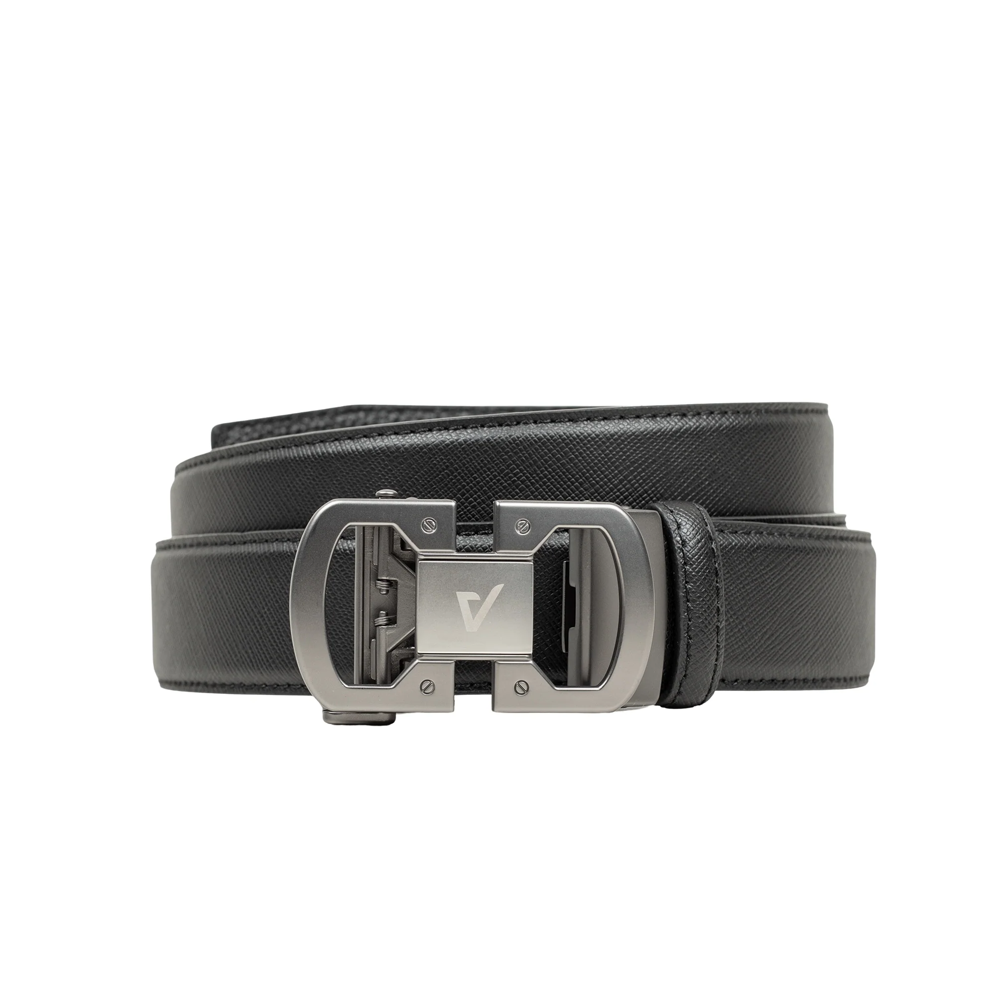 VIBRANT LUXE EDGE BLACK GENUINE LEATHER GEAR BELT