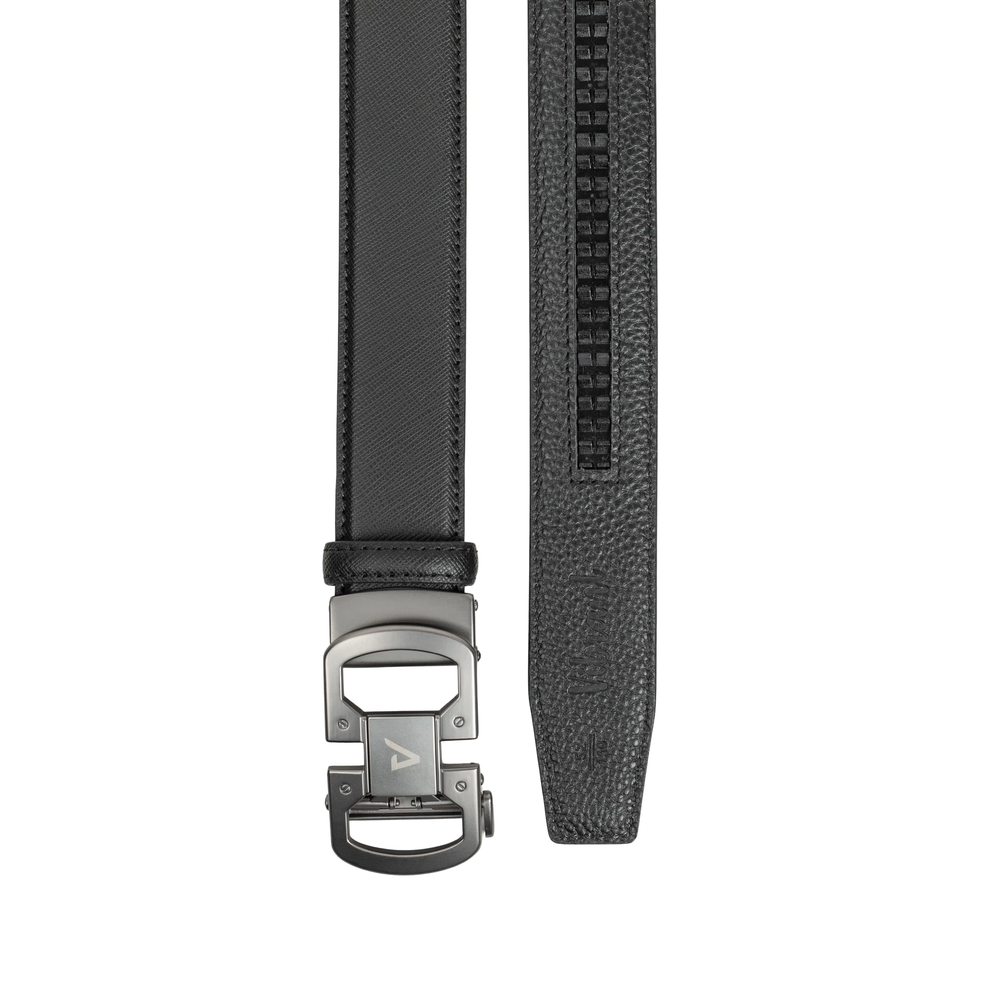 VIBRANT LUXE EDGE BLACK GENUINE LEATHER GEAR BELT - Image 2