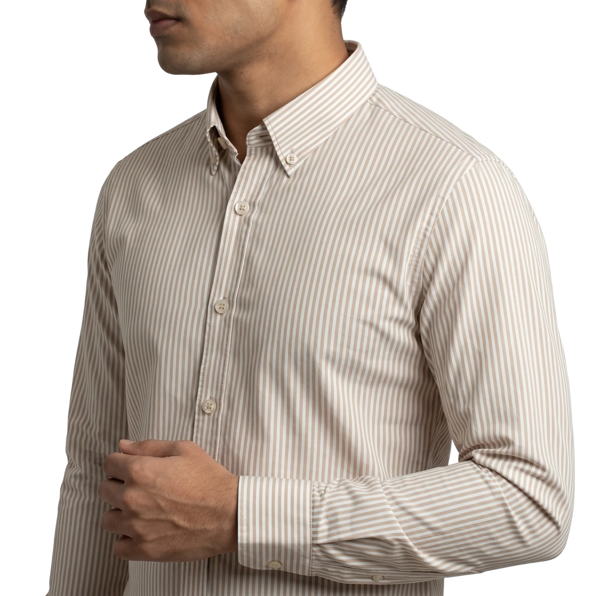 VIBRANT MEN’S VERTICAL STRIPED SLIM FIT FORMAL FULL SHIRT