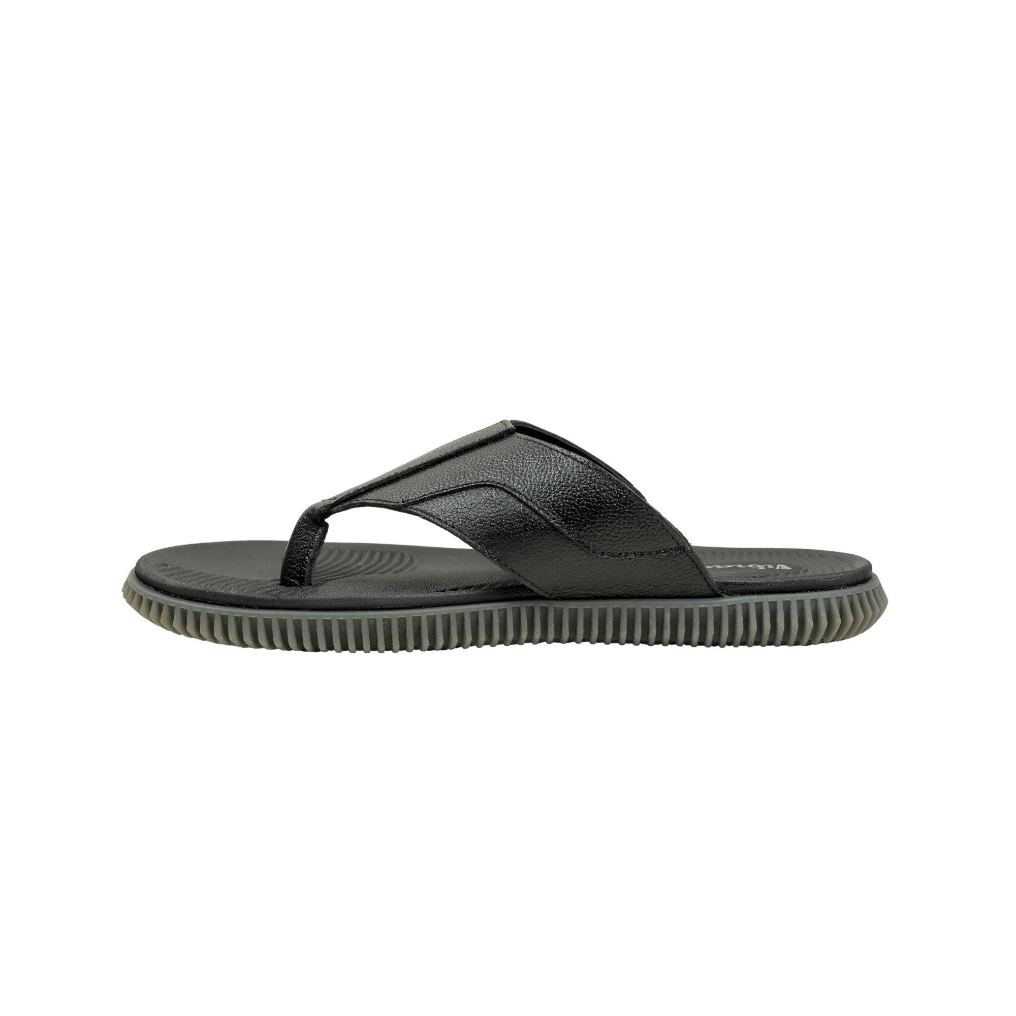 Vibrant Men's Black Leather Toe-Post Sandal – Stylish & Comfortable Casual Wear - Image 3
