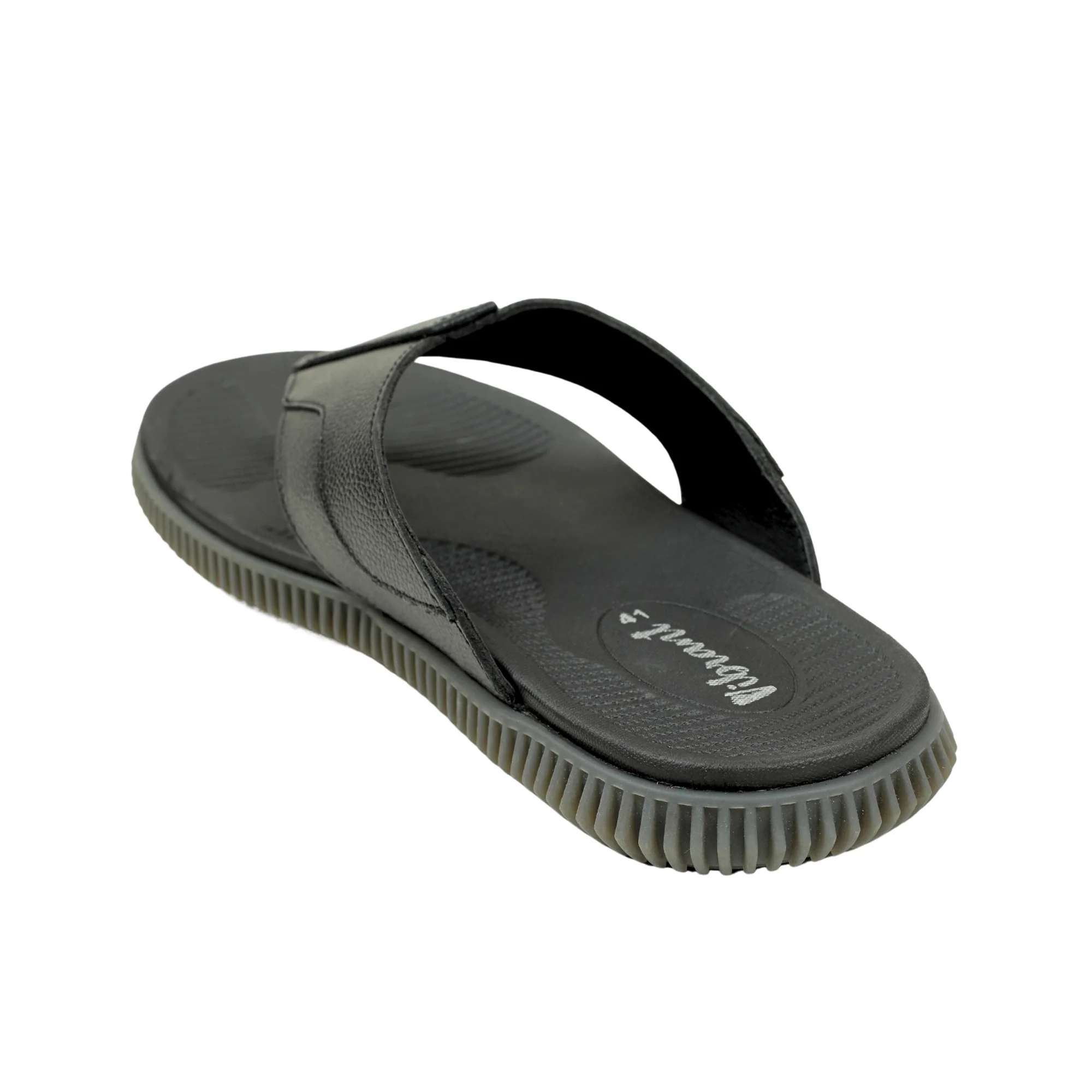 Vibrant Men's Black Leather Toe-Post Sandal – Stylish & Comfortable Casual Wear - Image 4