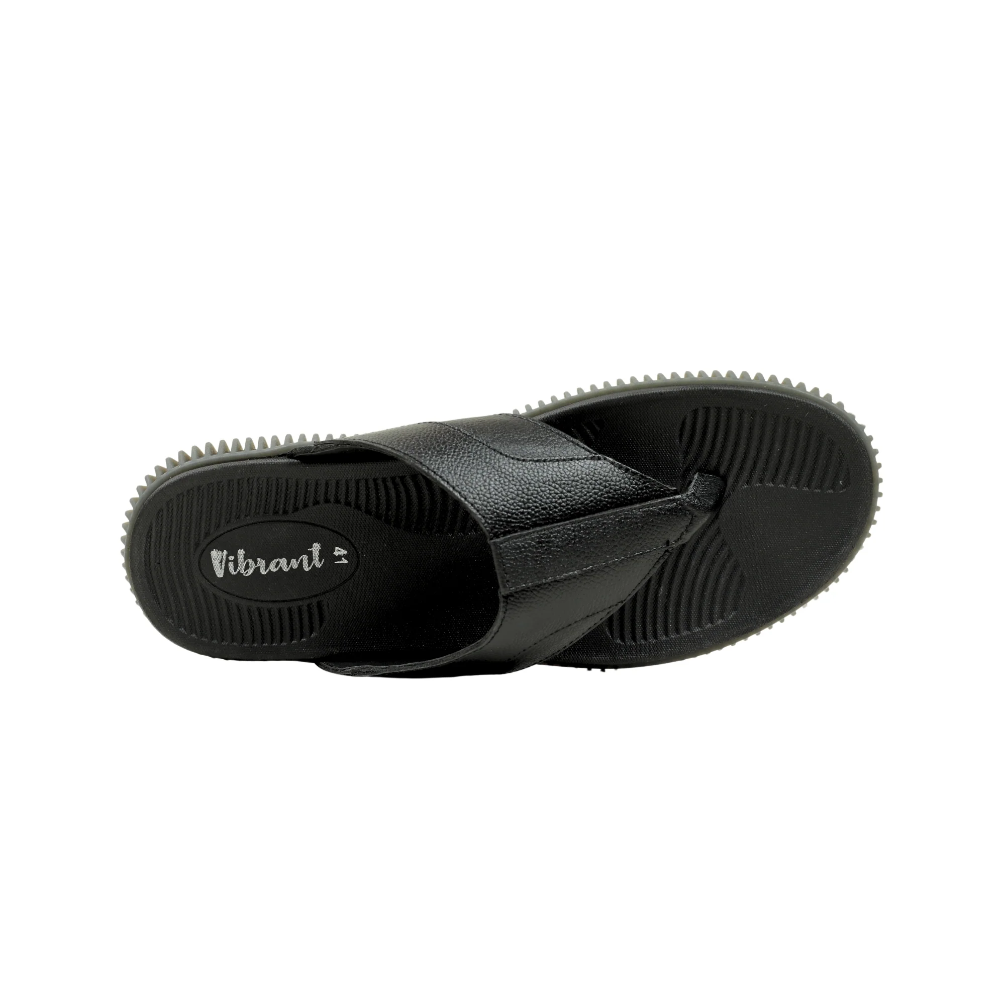 Vibrant Men's Black Leather Toe-Post Sandal – Stylish & Comfortable Casual Wear - Image 5