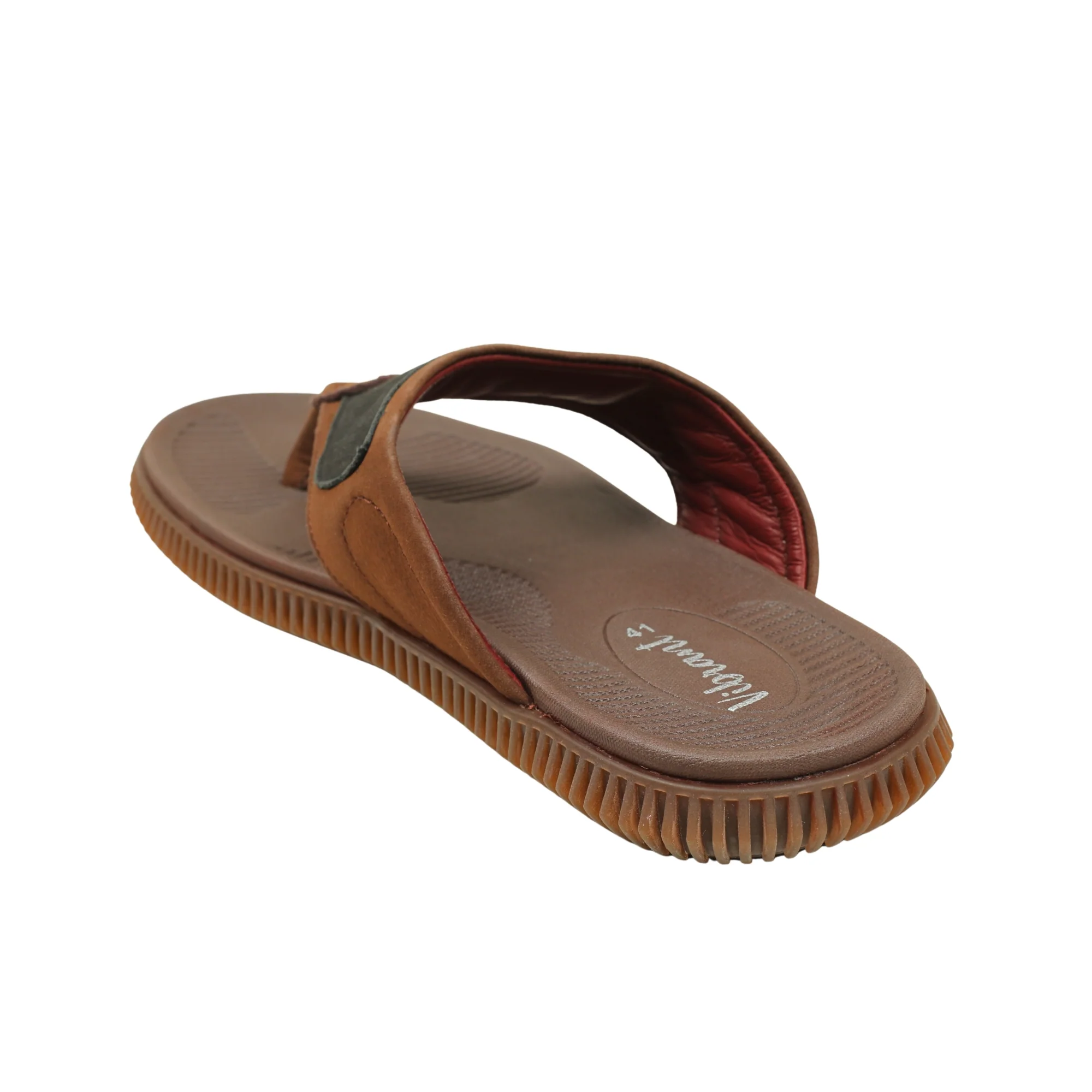 Vibrant Men's Brown Leather Toe-Post Sandal – Stylish & Comfortable Casual Wear - Image 4